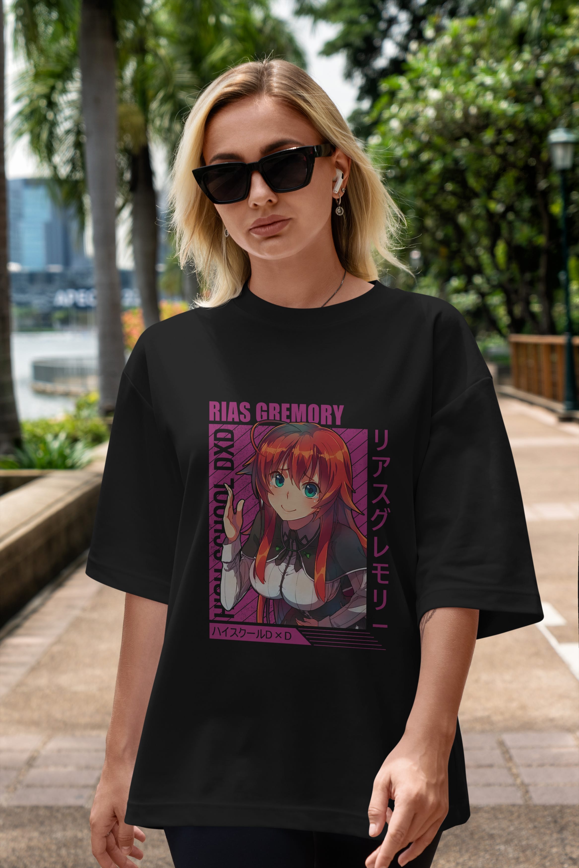 Rias Gremory 10 Anime Ön Baskılı Oversize t-shirt %100 pamuk Erkek Kadın Unisex