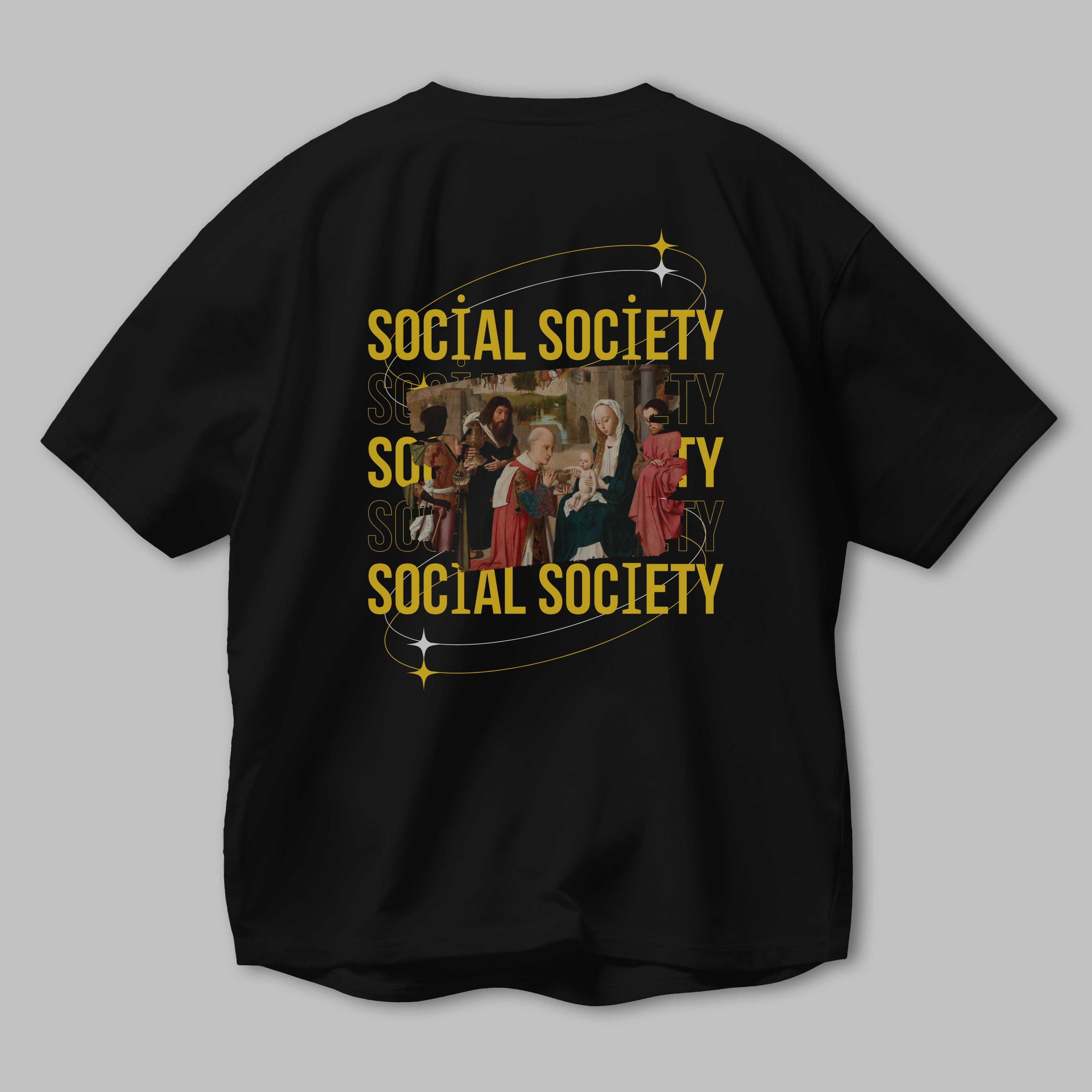 Social Society Yazılı Arka Baskılı Oversize t-shirt Erkek Kadın Unisex