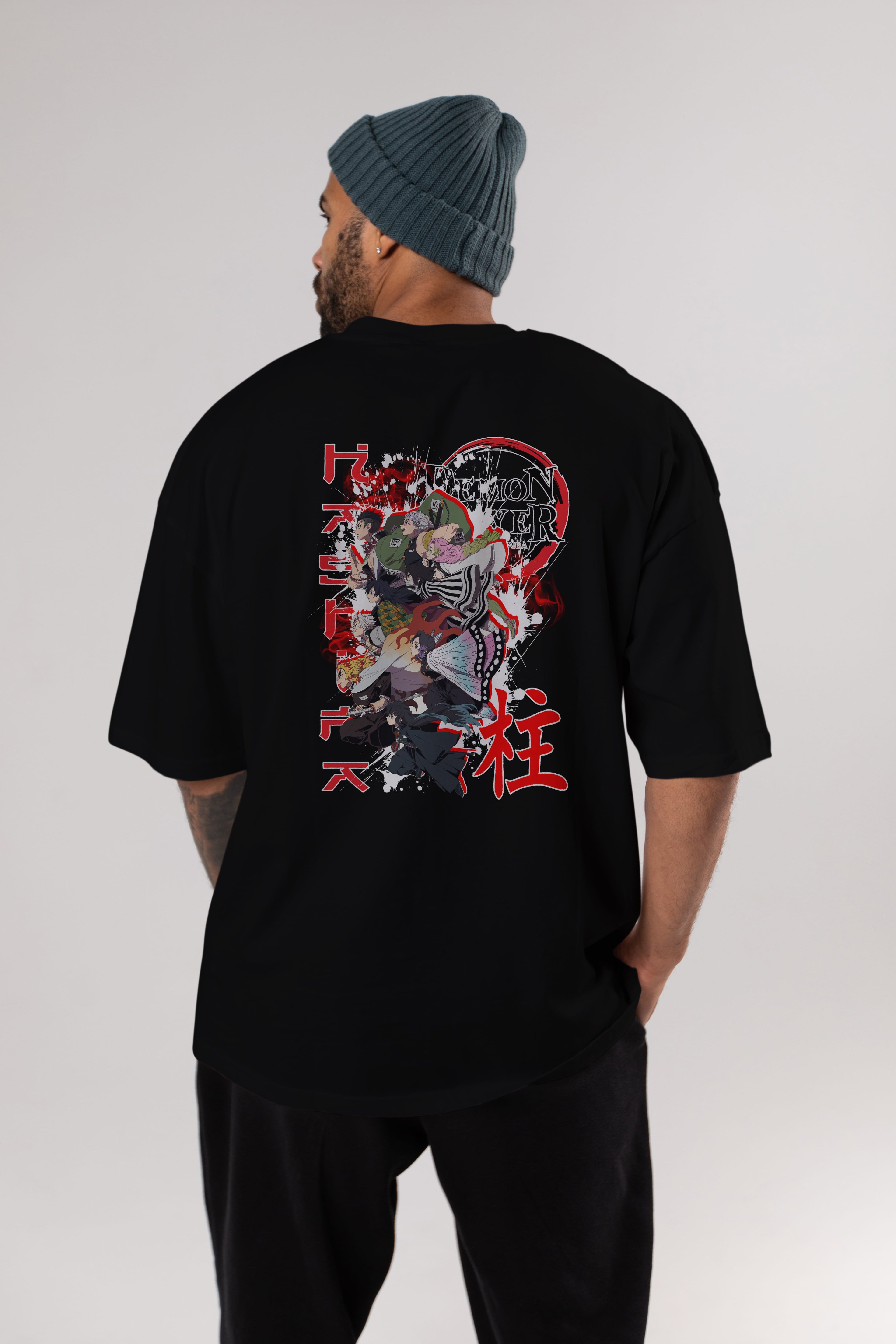 DEMON SLAYER SLAYERS Anime Arka Baskılı Oversize t-shirt Erkek Kadın Unisex