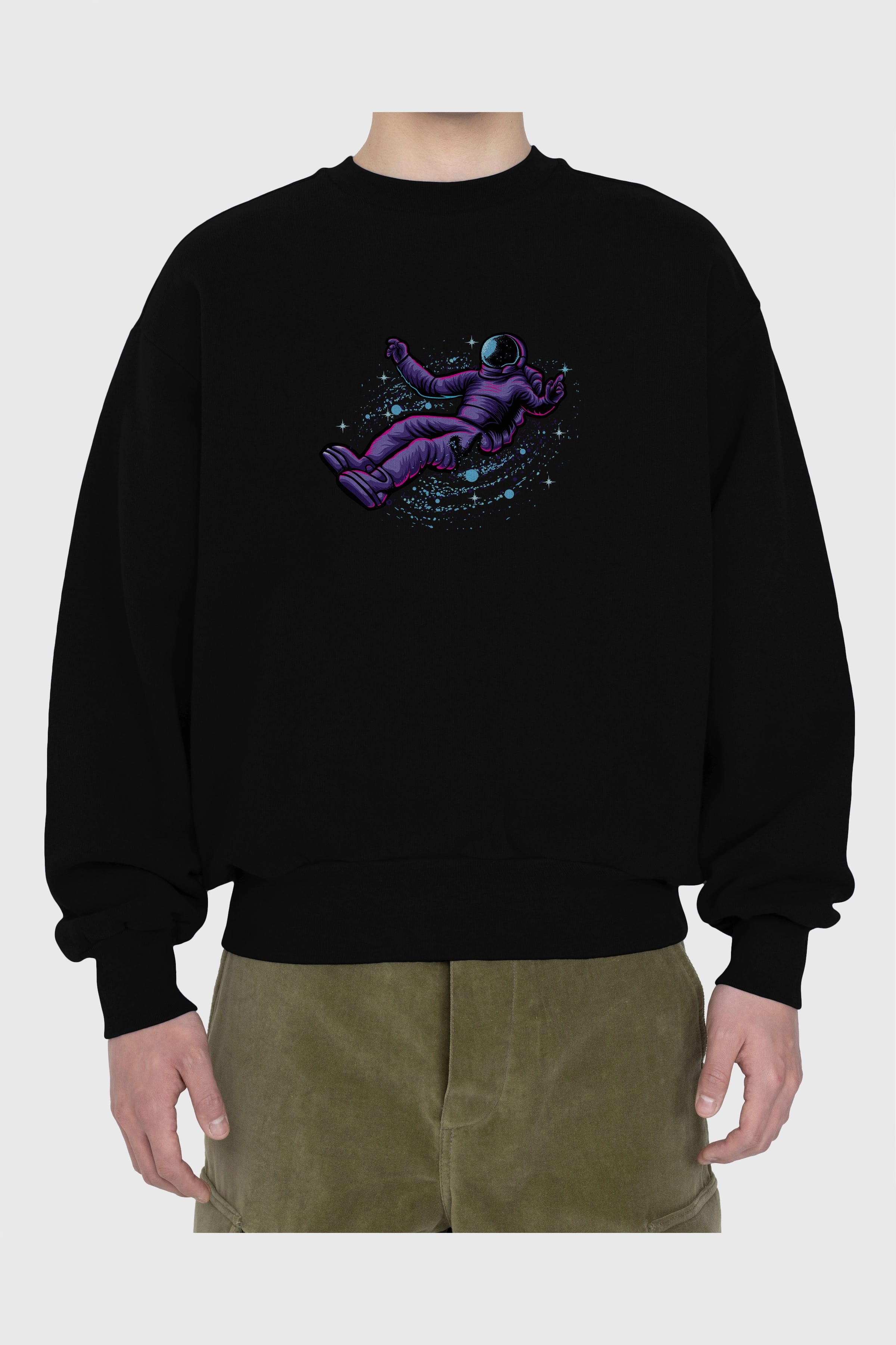 Having fun in outer space Ön Baskılı Oversize Sweatshirt Erkek Kadın Unisex