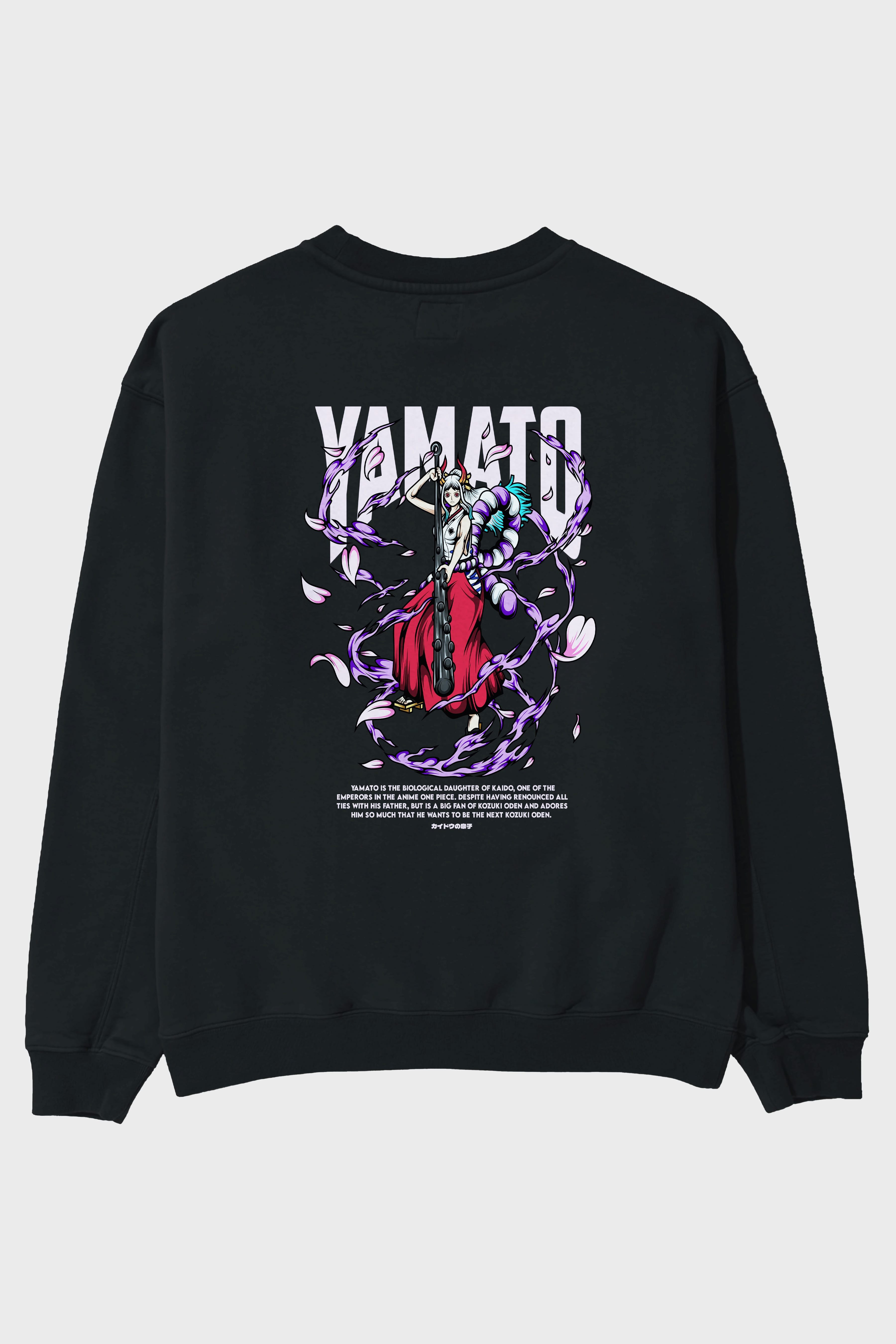 Yamato Anime Arka Baskılı Oversize Sweatshirt Erkek Kadın Unisex