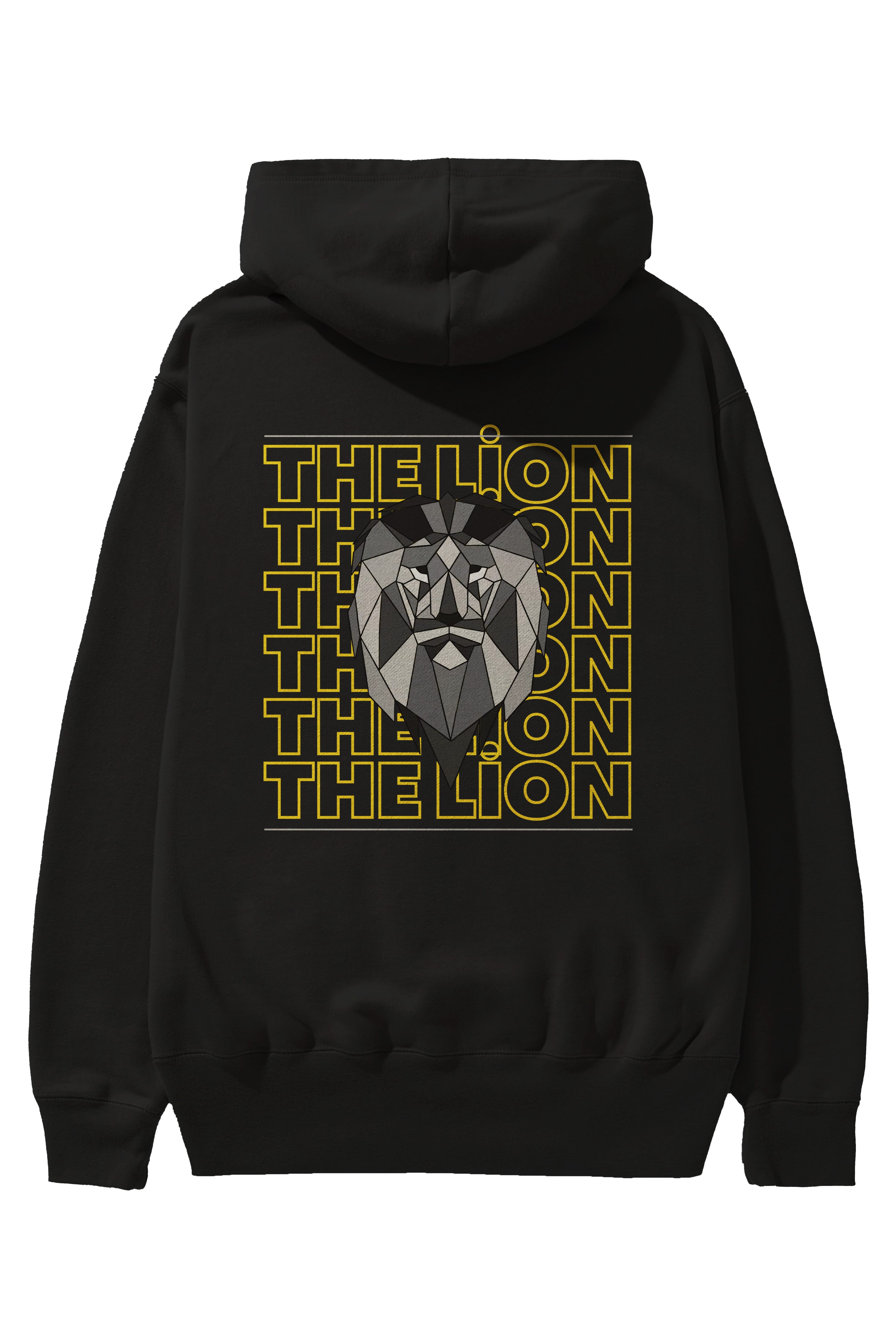 The Lion Yazılı Arka Baskılı Oversize Hoodie Kapüşonlu Sweatshirt Erkek Kadın Unisex