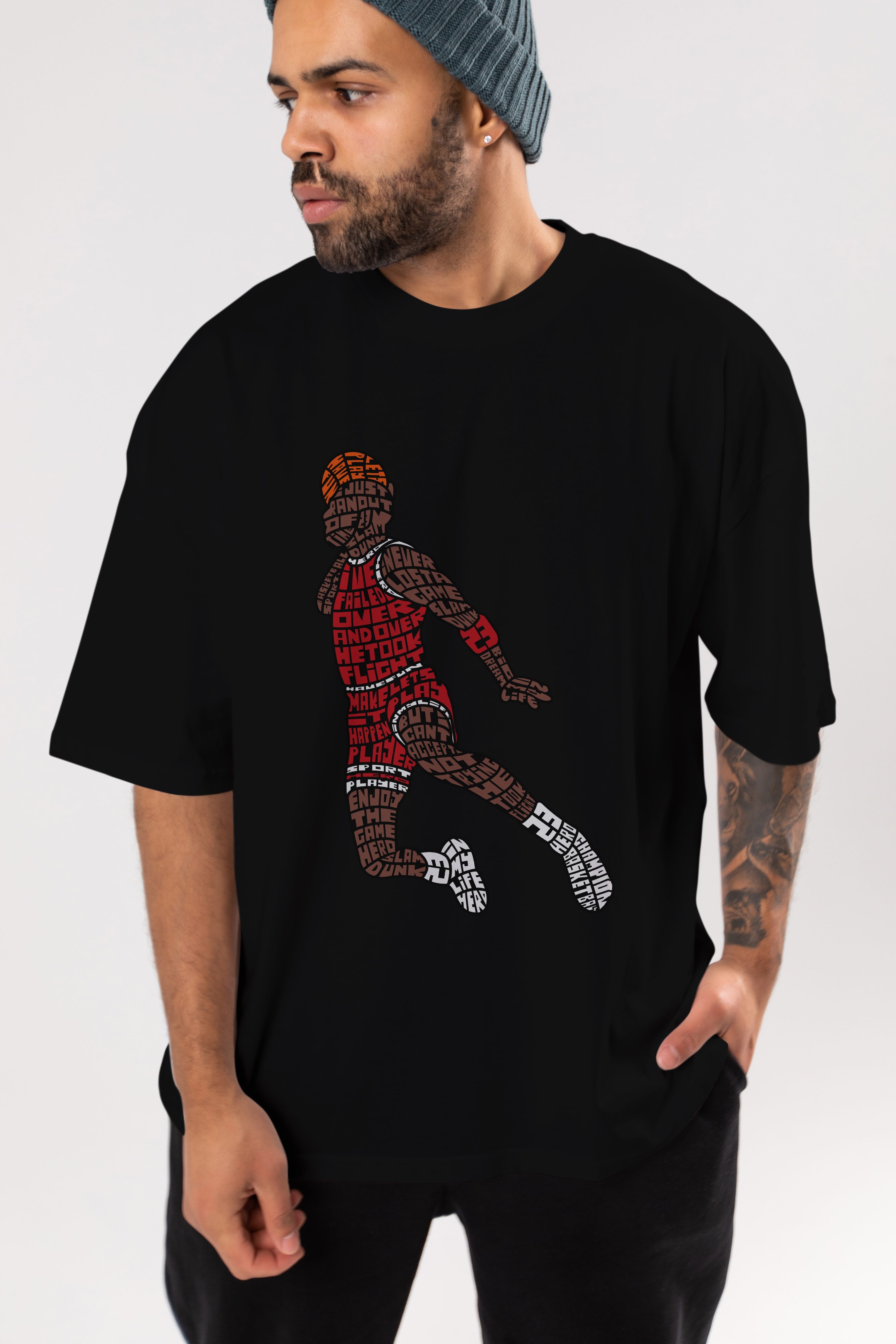 Slamdunk Ön Baskılı Oversize t-shirt %100 pamuk Erkek Kadın Unisex