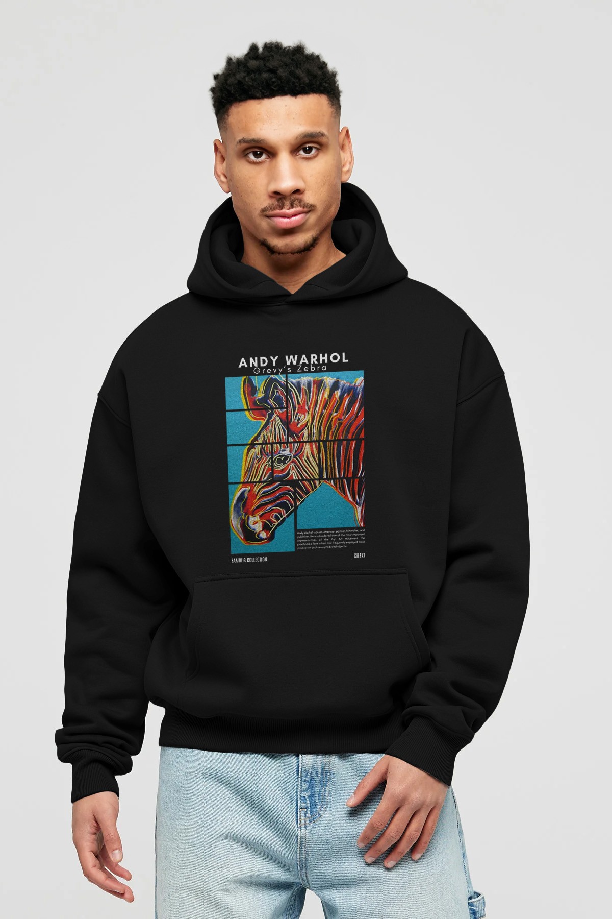 Andy Warhol ön Baskılı Hoodie Oversize Kapüşonlu Sweatshirt Erkek Kadın