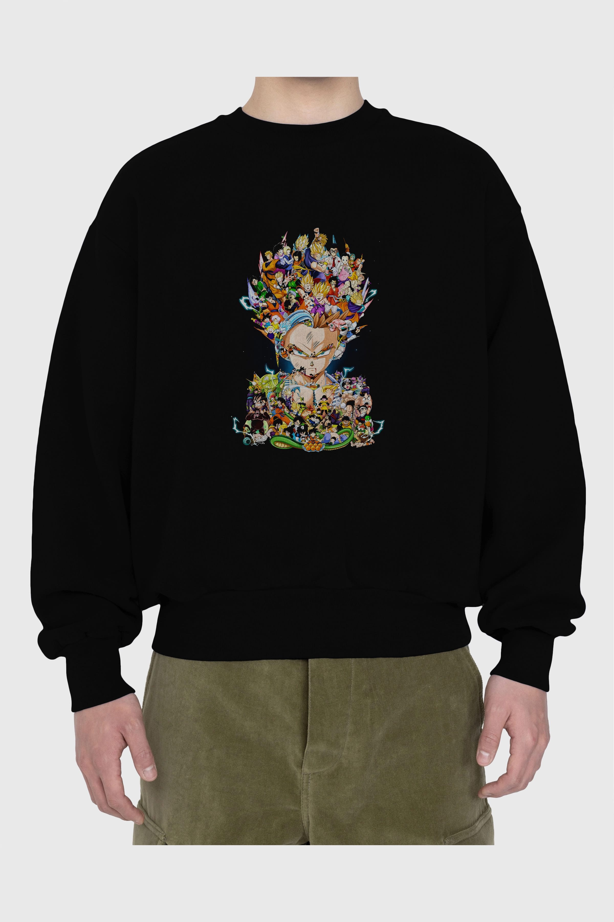 DRAGON BALL ART (2) Anime Ön Baskılı Oversize Sweatshirt Erkek Kadın Unisex