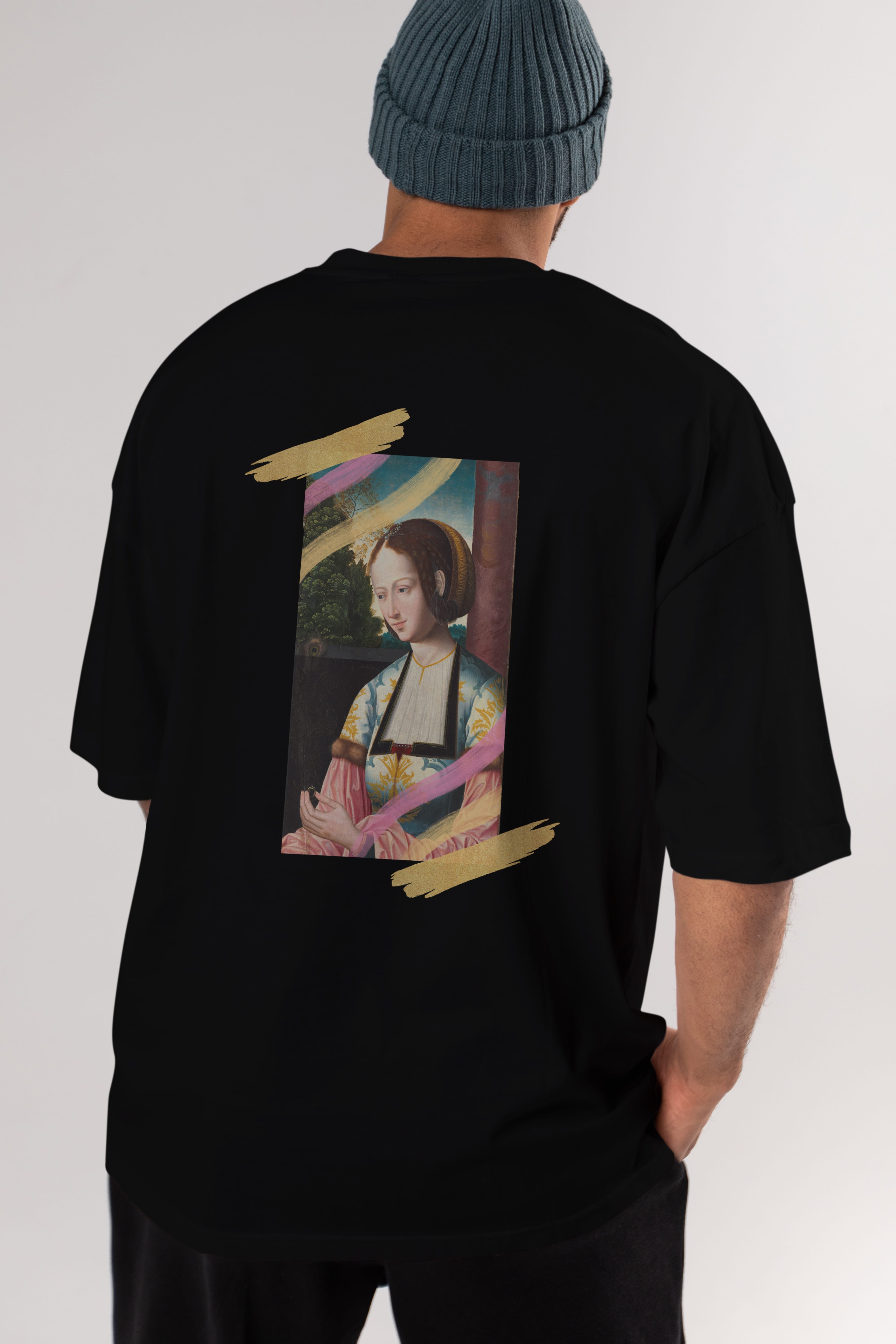 Woman Portrait Arka Baskılı Oversize t-shirt Erkek Kadın Unisex