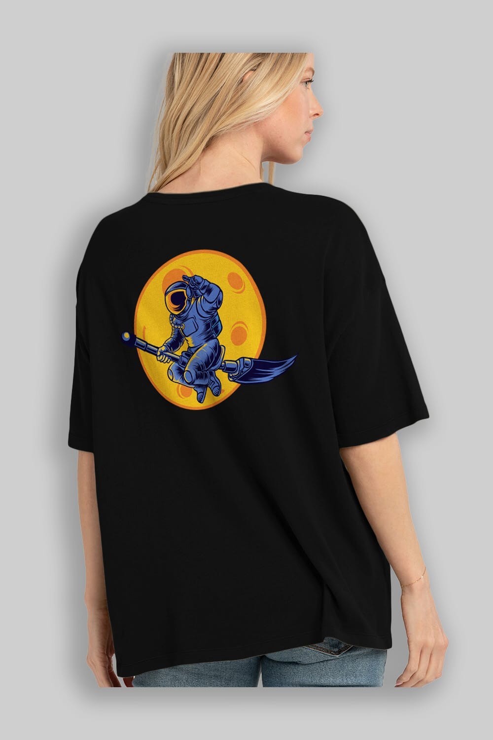 Space Witch Arka Baskılı Oversize t-shirt Erkek Kadın Unisex