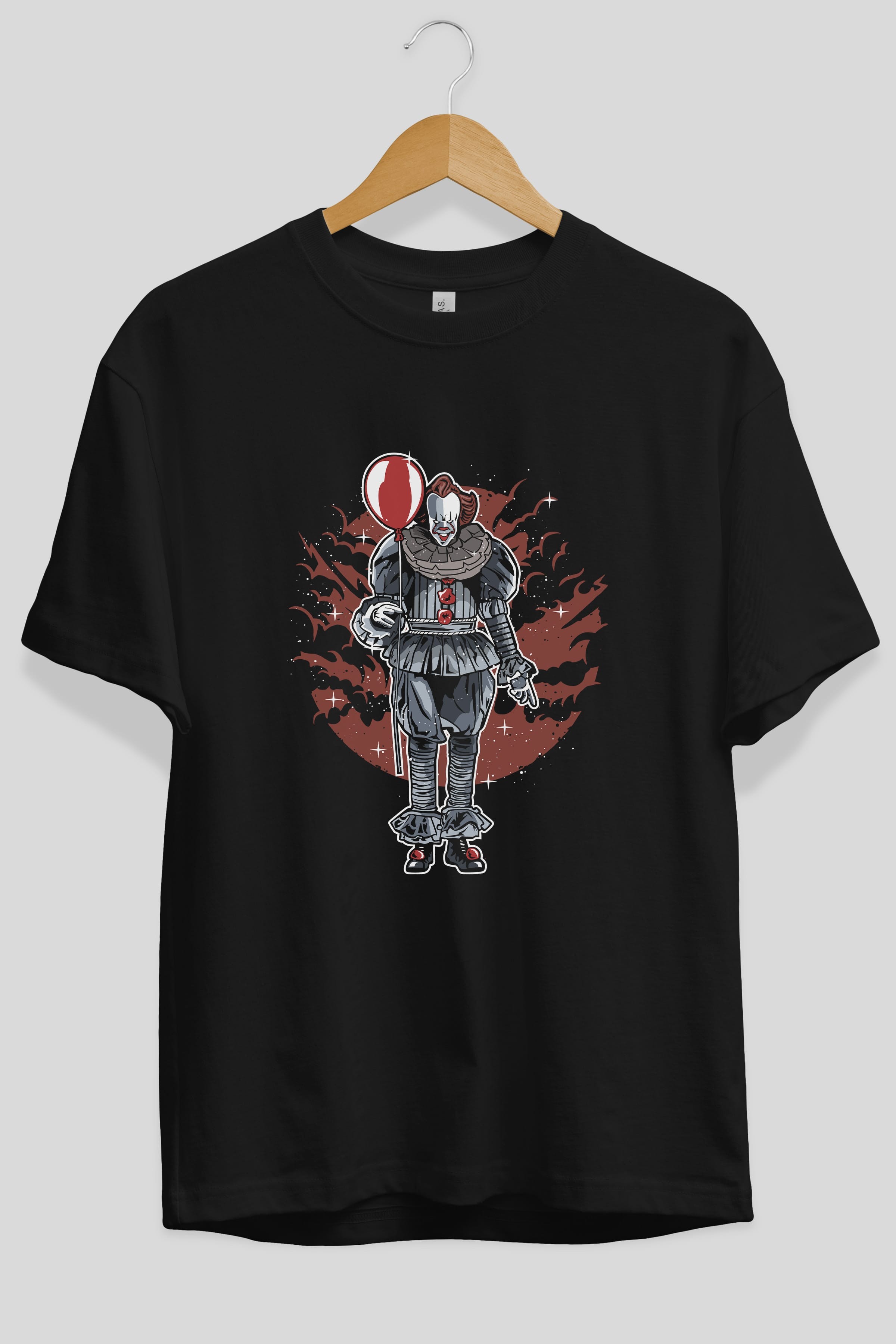Pennywise Ön Baskılı Oversize t-shirt Erkek Kadın Unisex %100 Pamuk tişort