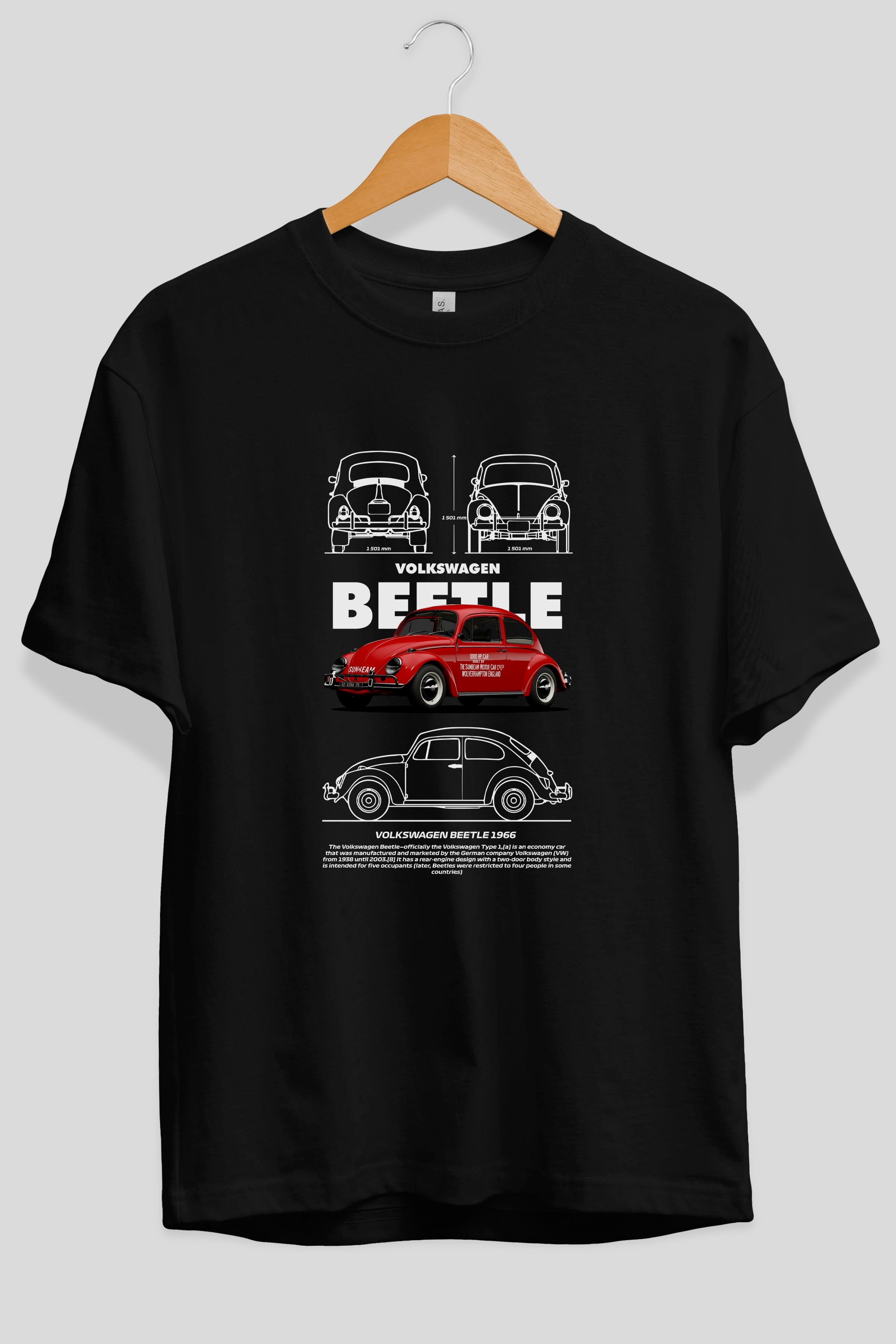 VOLKSWAGEN BEETLE Ön Baskılı Oversize t-shirt Erkek Kadın Unisex %100 Pamuk Bisiklet Yaka tişort