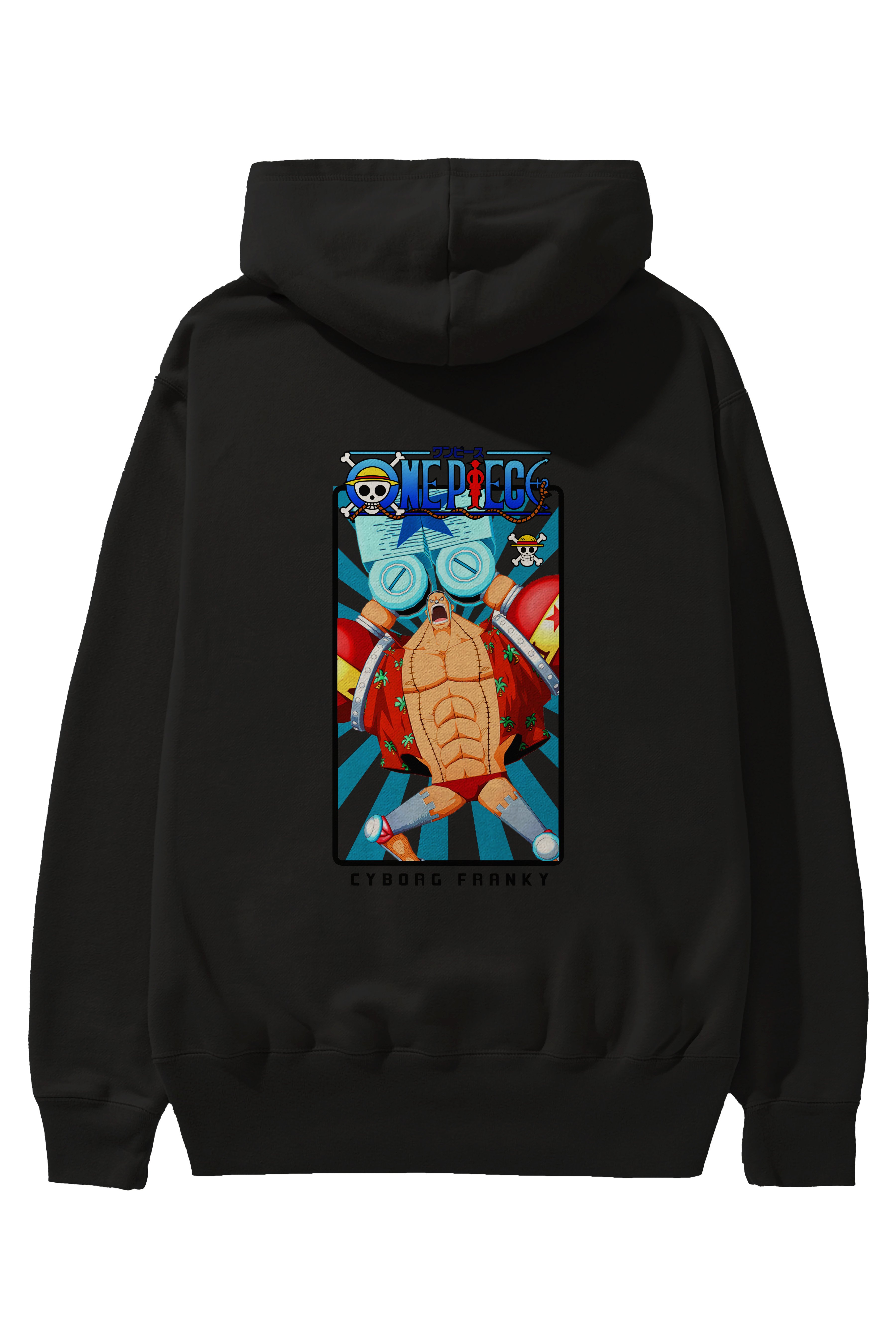 Franky Anime Arka Baskılı Hoodie Oversize Kapüşonlu Sweatshirt Erkek Kadın Unisex