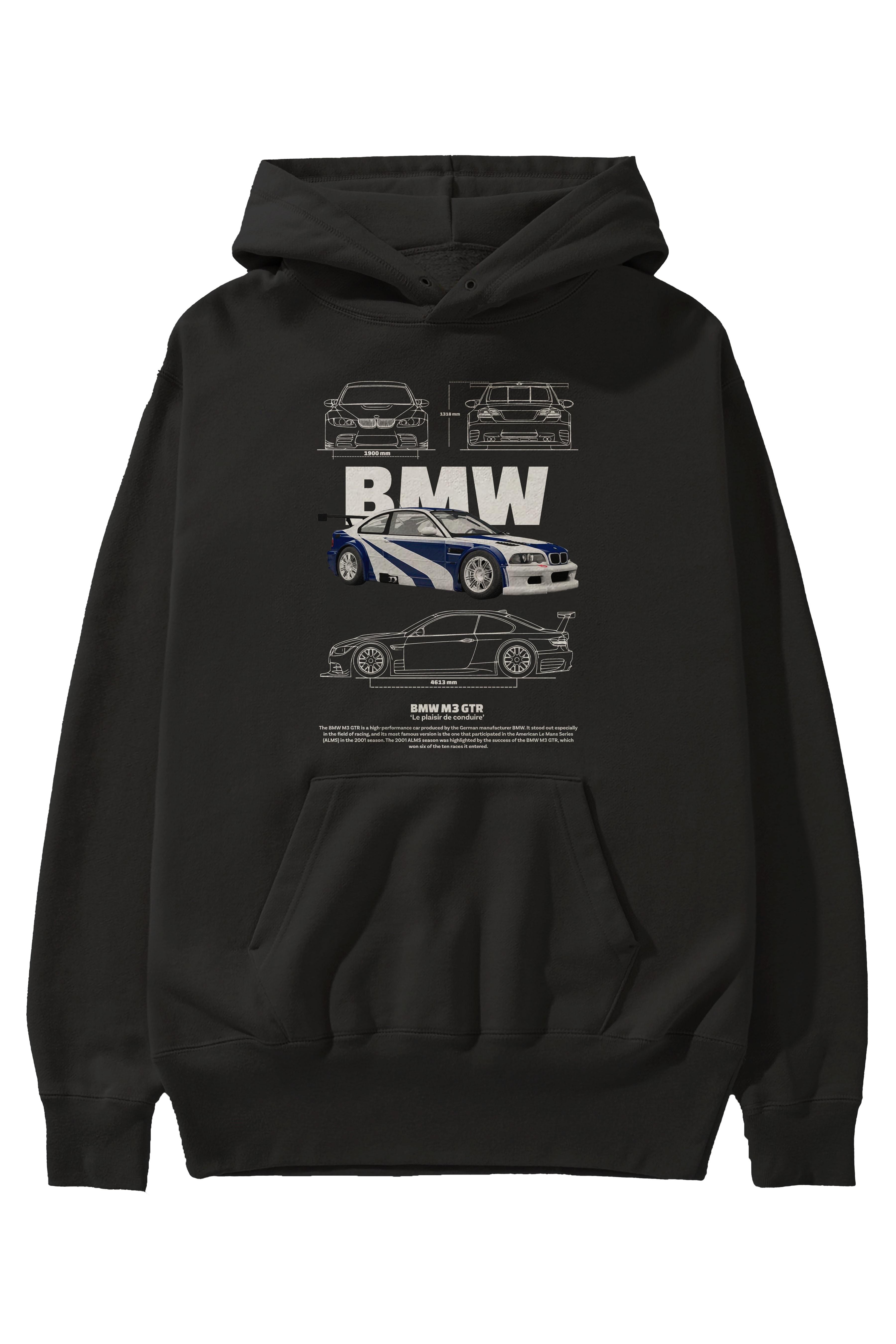 BMW M3 GTR Ön Baskılı Hoodie Oversize Kapüşonlu Sweatshirt Erkek Kadın Unisex