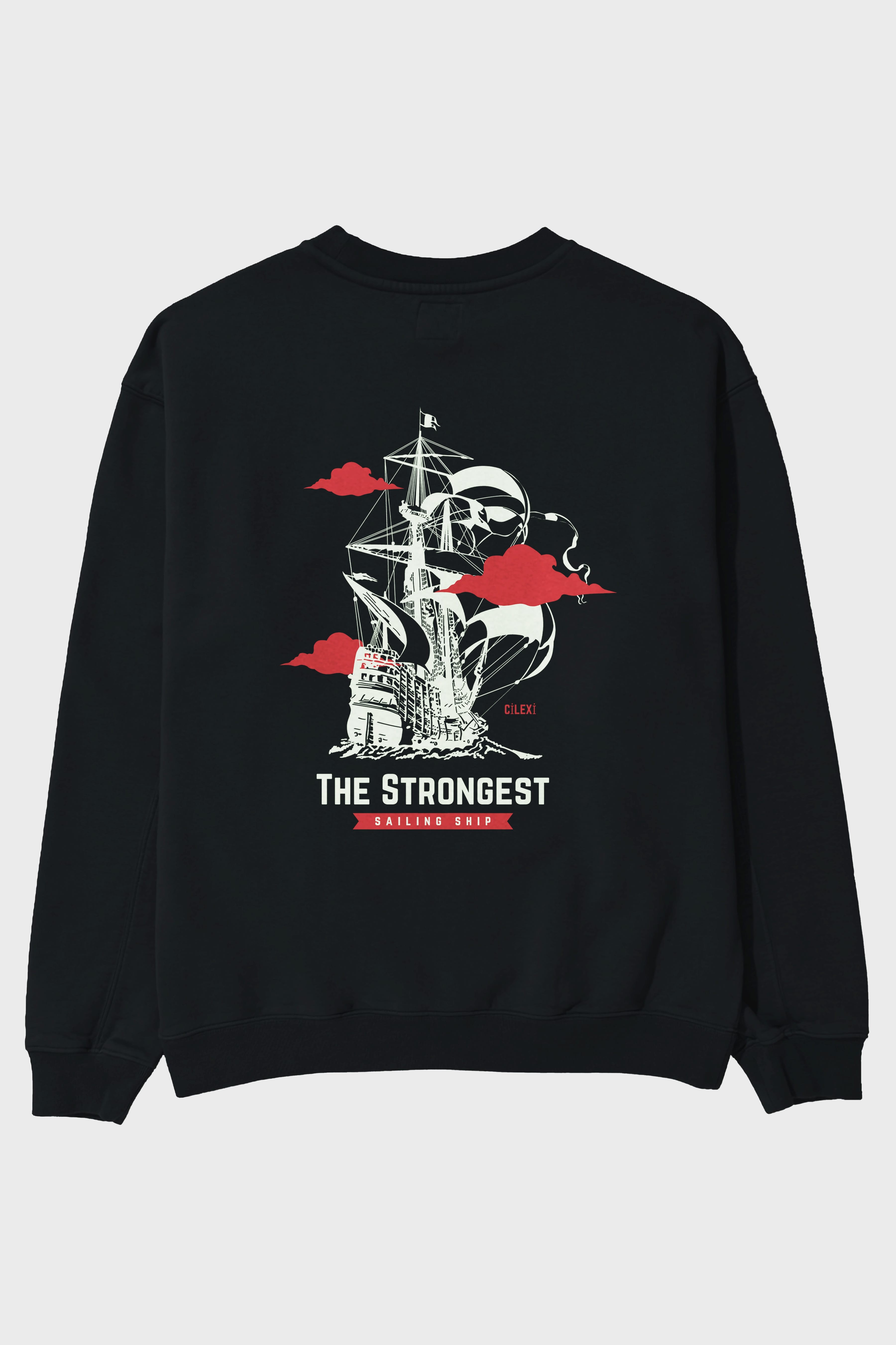 The Strongest Yazılı Arka Baskılı Oversize Sweatshirt Erkek Kadın Unisex