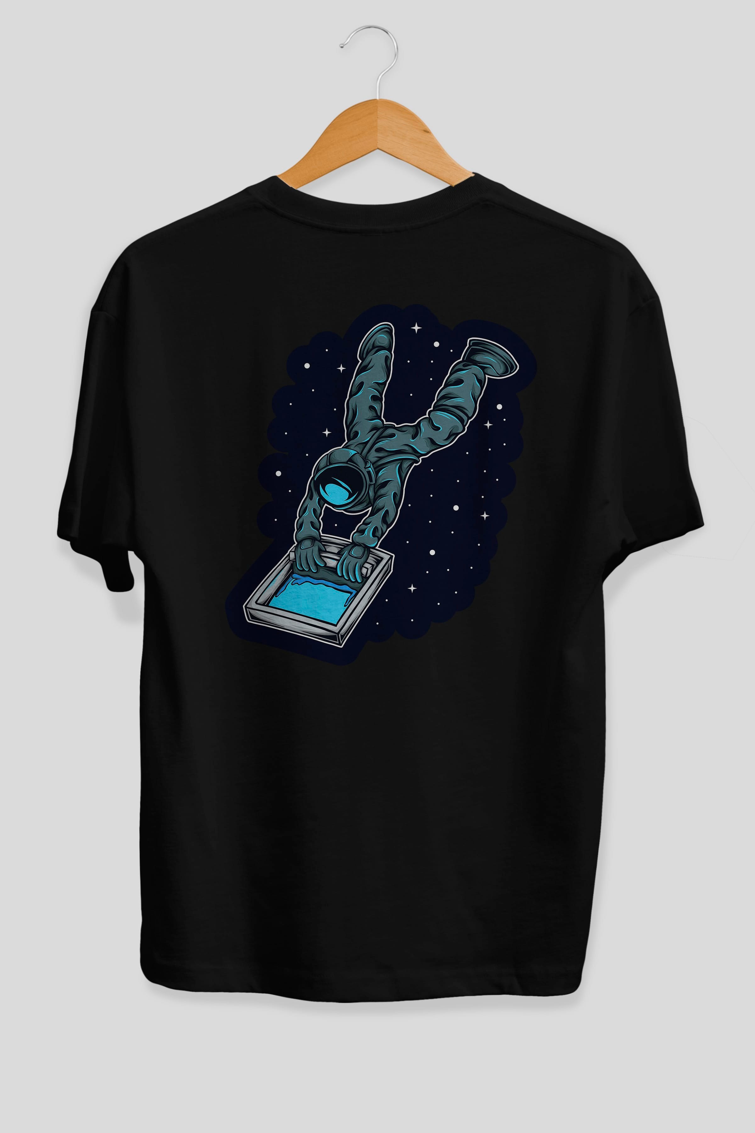 Astroscreen Sticker Arka Baskılı Oversize t-shirt Erkek Kadın Unisex