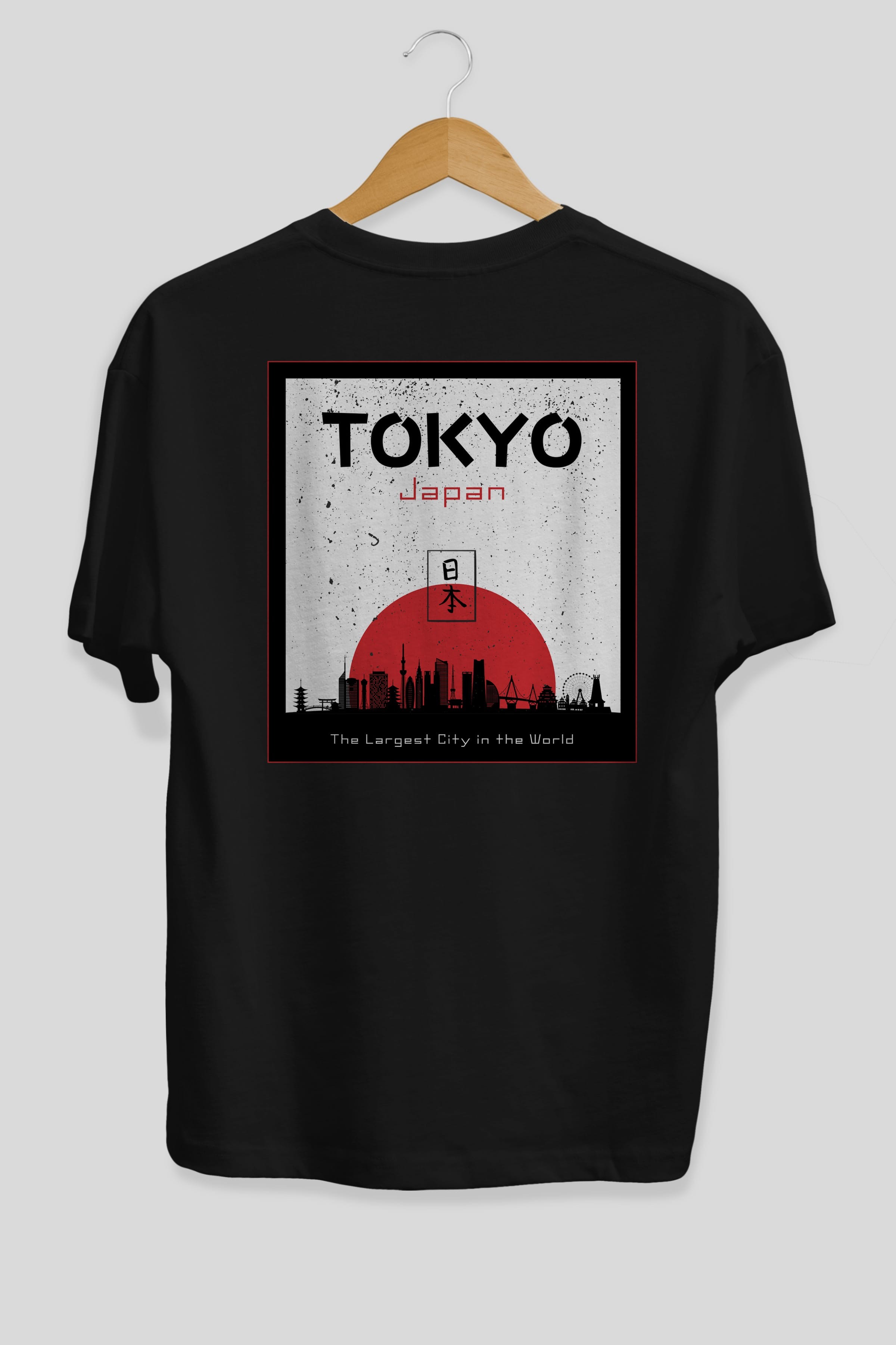 Tokyo Japan Yazılı Arka Baskılı Oversize t-shirt Erkek Kadın Unisex