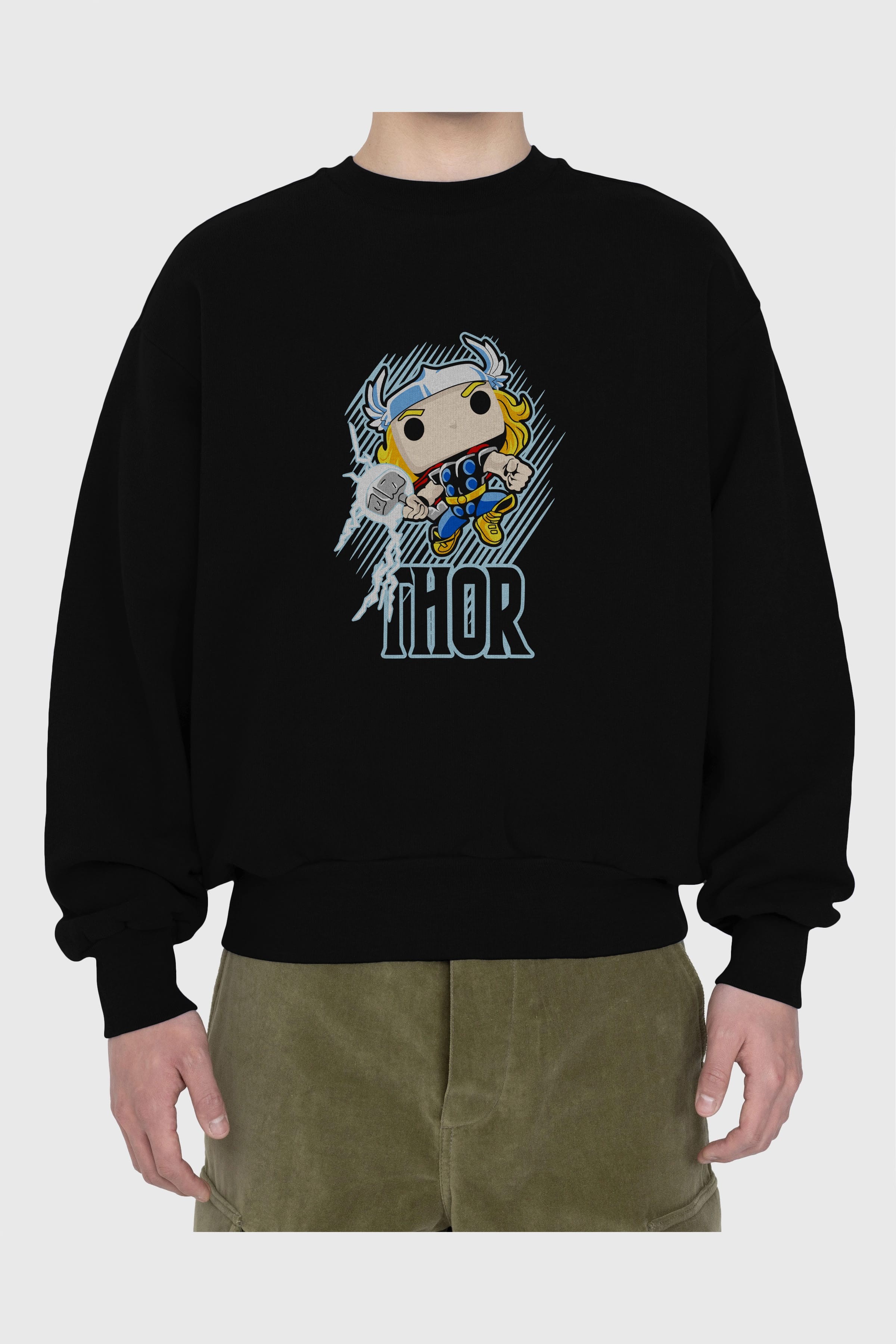 Thor (2) Ön Baskılı Oversize Sweatshirt Erkek Kadın Unisex