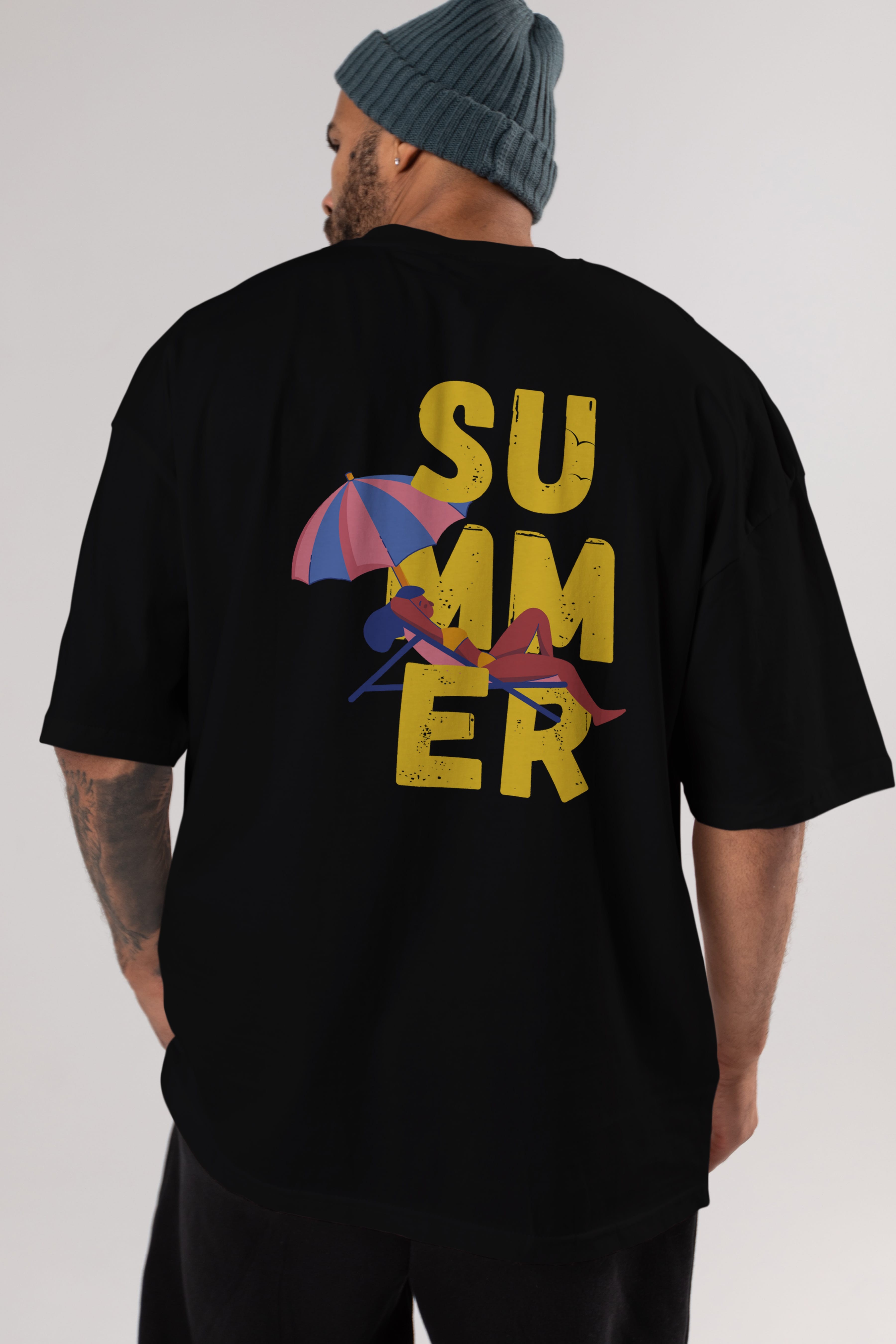 Summer Yazılı Arka Baskılı Oversize t-shirt Erkek Kadın Unisex