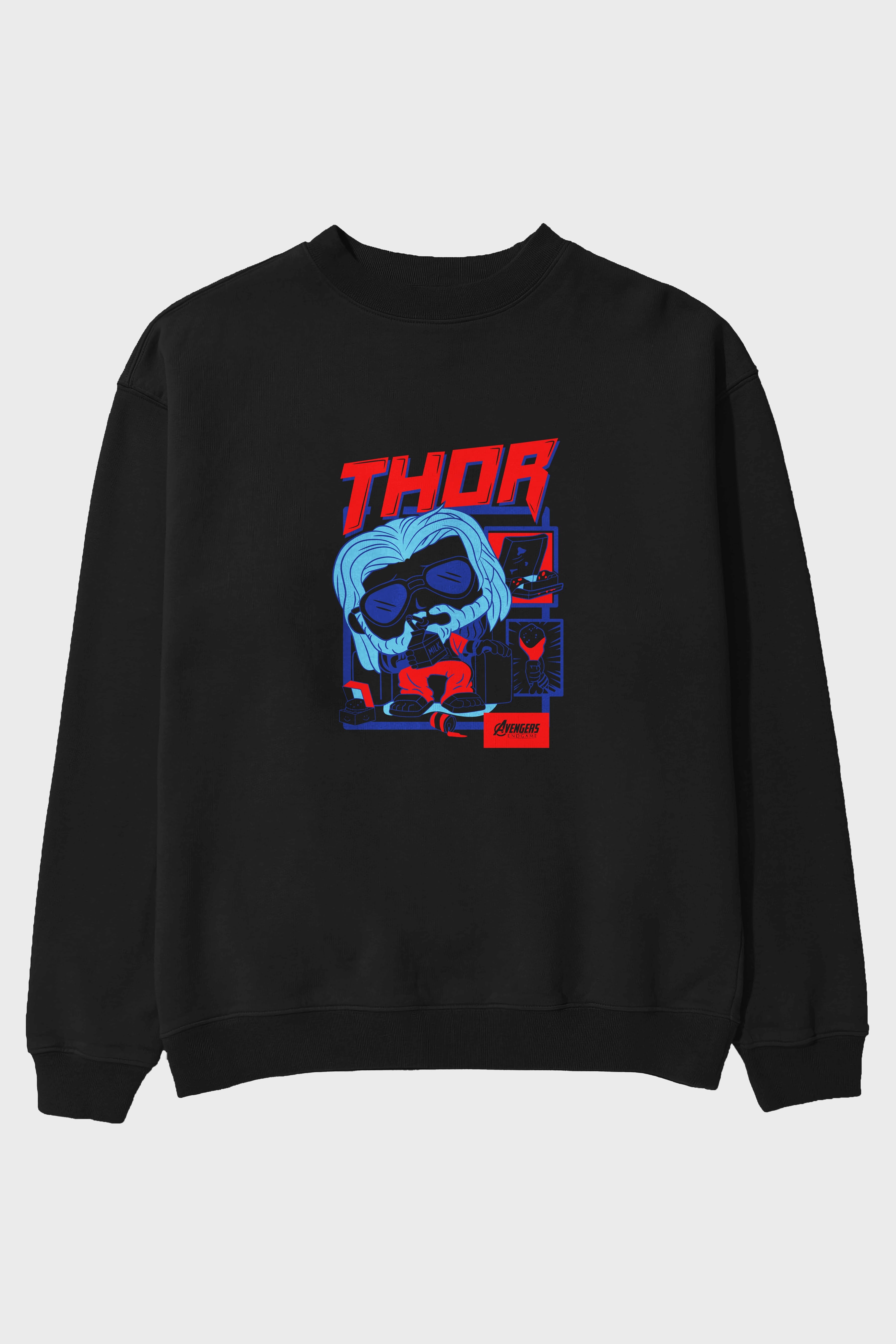 Thor Ön Baskılı Oversize Sweatshirt Erkek Kadın Unisex