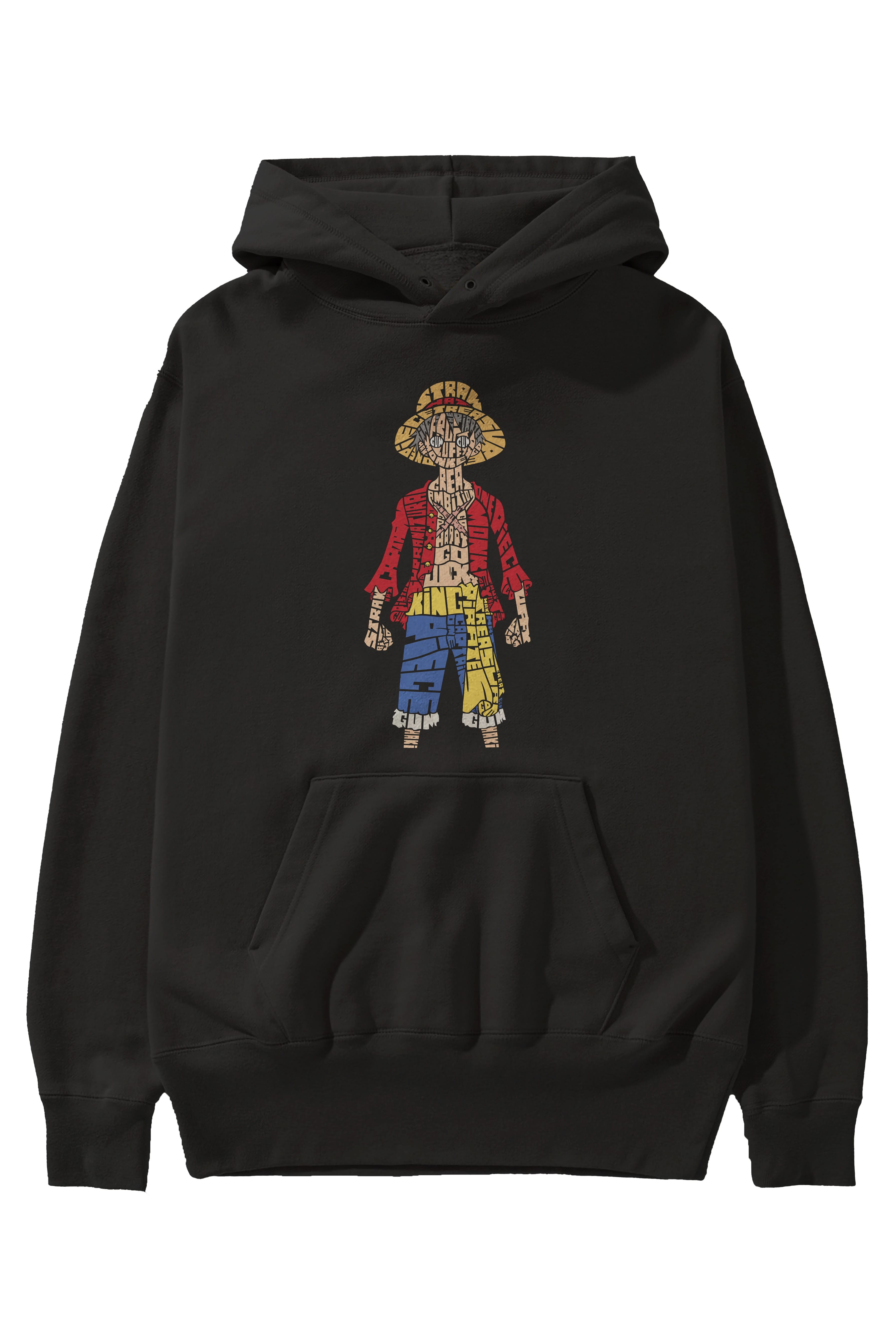 One Piece Ön Baskılı Hoodie Oversize Kapüşonlu Sweatshirt Erkek Kadın Unisex