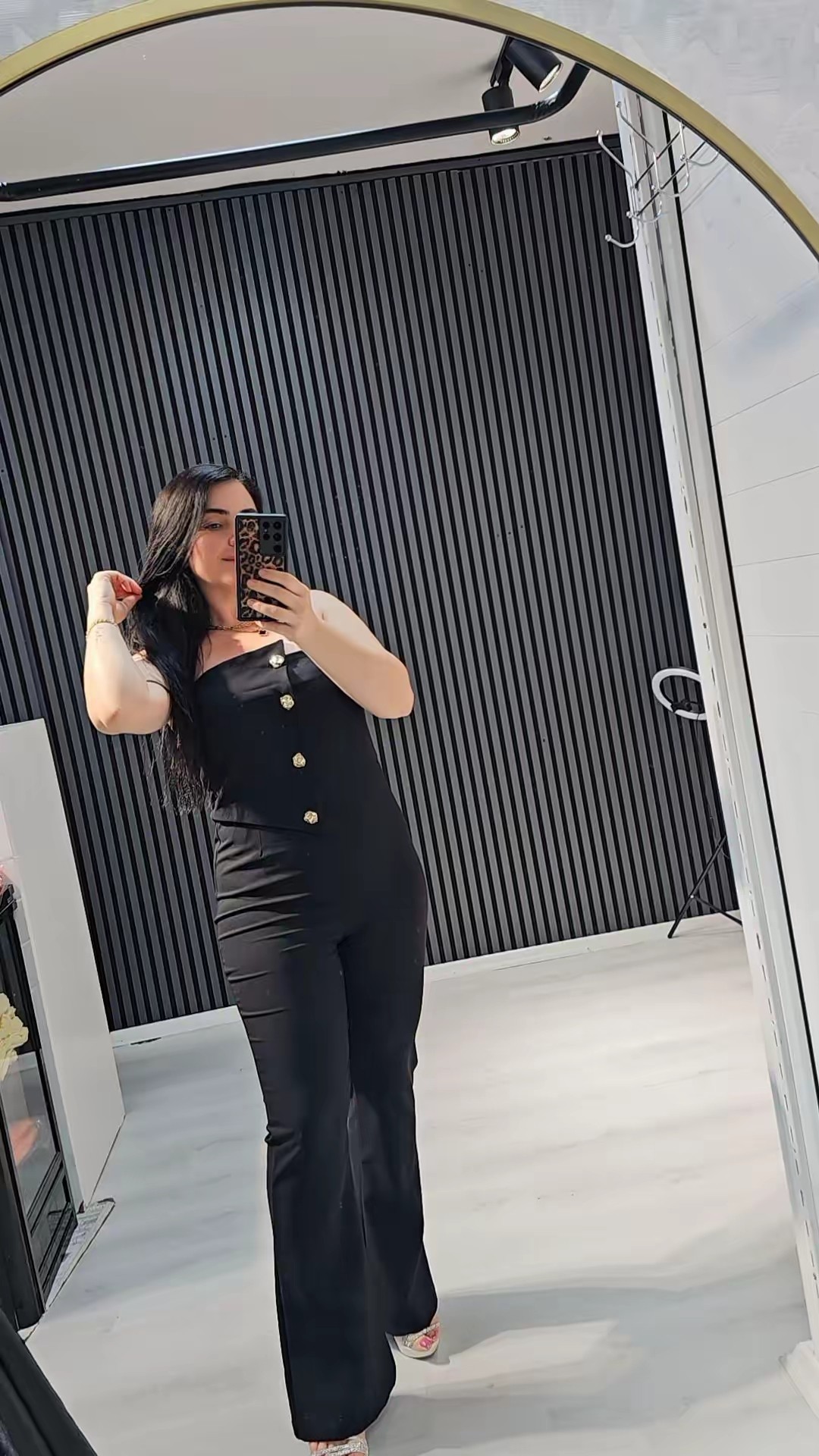 tulum siyah esnek kumaş golt dügme detaylı ✨️✨️