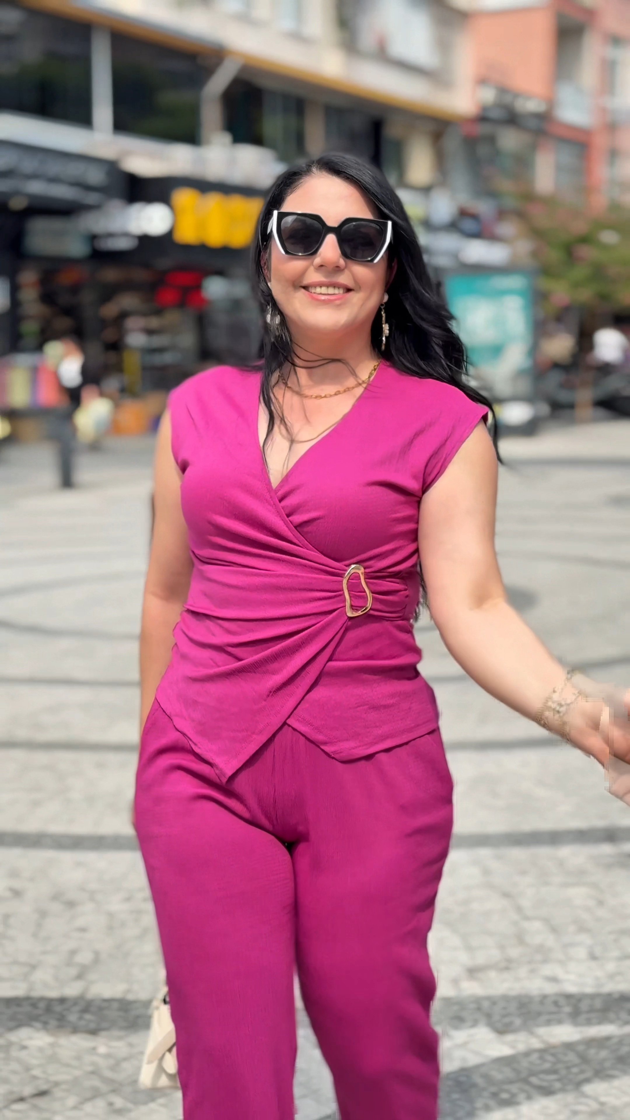 ikili takım fuşya rengi 