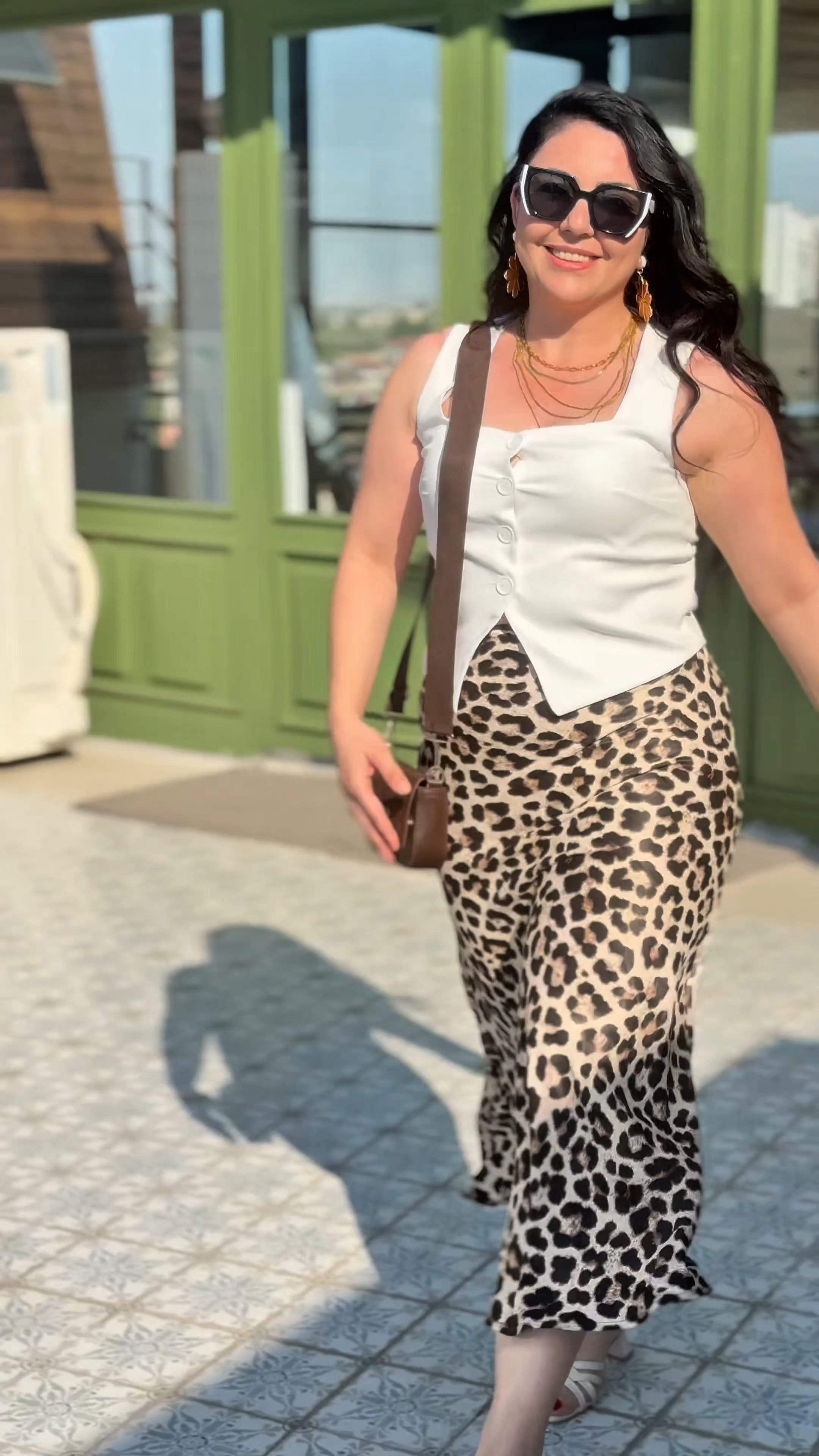 leopar etek kumaş gömlek konbin ikilisi ✨️