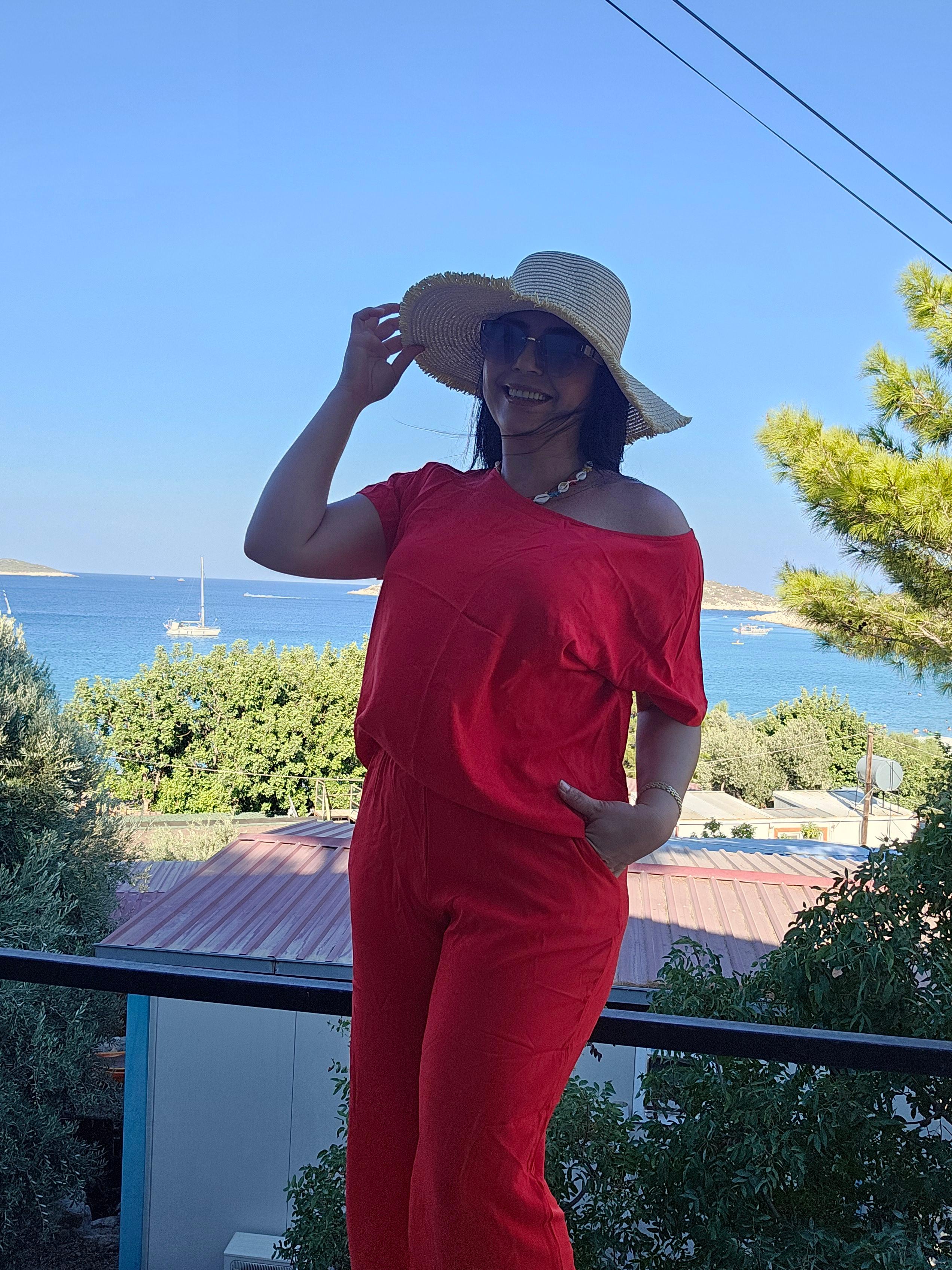 ikili takım viskon Kumaş geniş kalıp 
