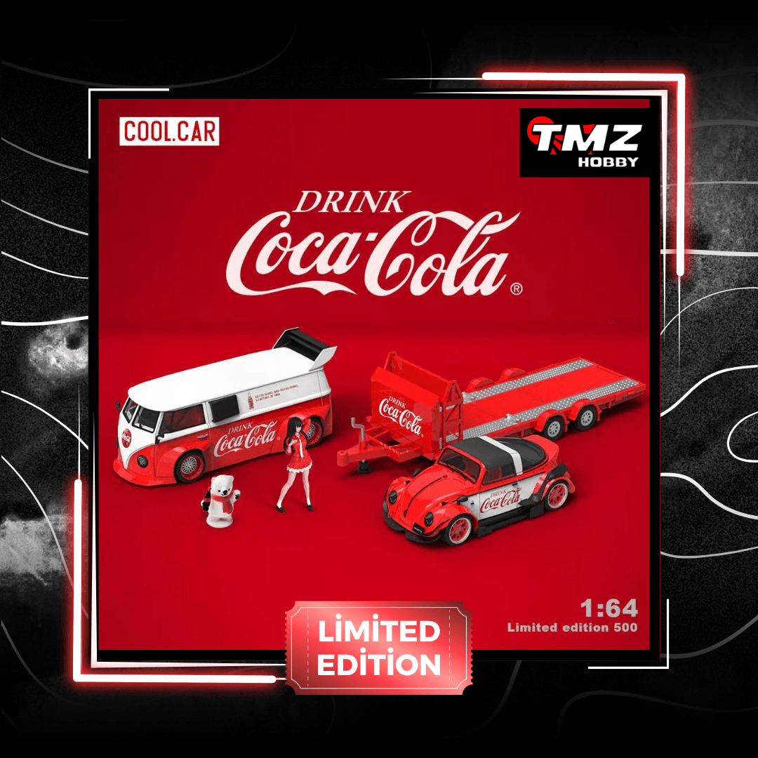 Cool Car 1:64 Volkswagen T1 + Beetle Çekici SET Coca-Cola