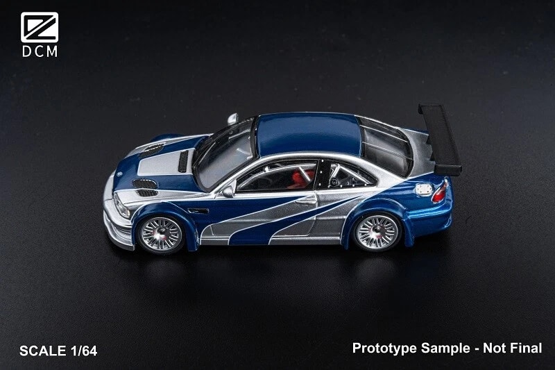 DCM BMW M3 E46 Need for Speed Livery Silver Blue Model Car