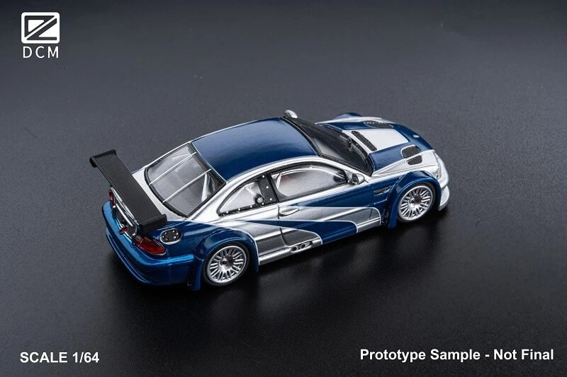 DCM BMW M3 E46 Need for Speed Livery Silver Blue Model Car