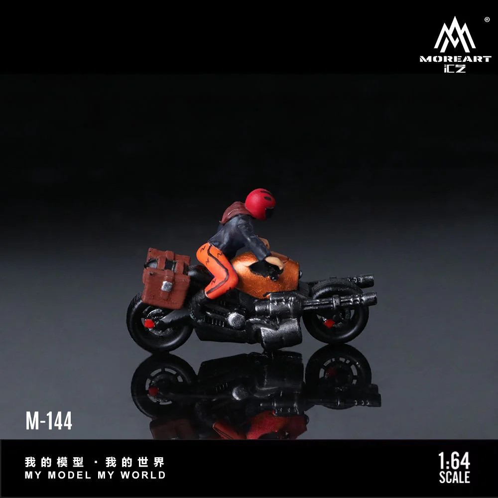 MoreArt 1:64 Bright Orange Machine Gun Motorcycle Pretty Woman