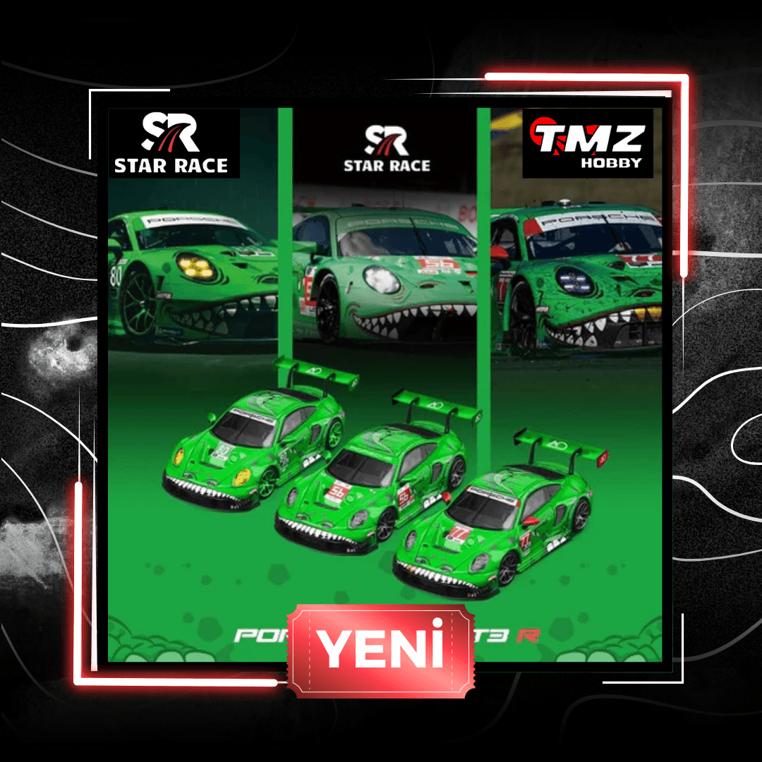 STAR RACE  PORSCHE 911 GT3 TYRANNOSAURUS REX LİVERY THREE CAR SET