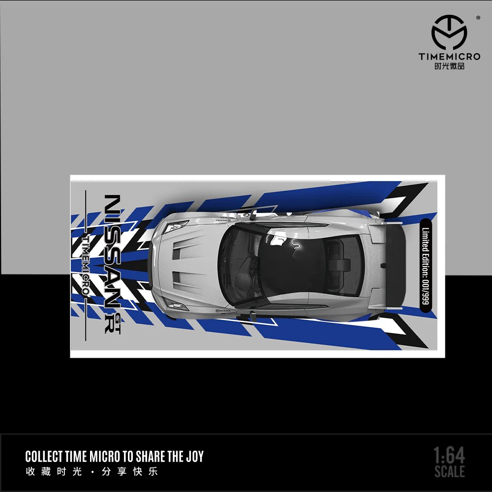 Time Micro 1:64 H300 Flatbed ÇEKİCİ & Nissan GT-R R35 Silver Blue Livery Series