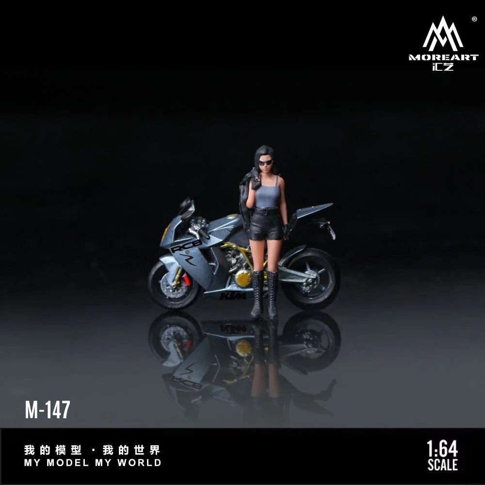 MoreArt 1:64 KTM1190 Grey Pretty Girl Motorcycle Dol