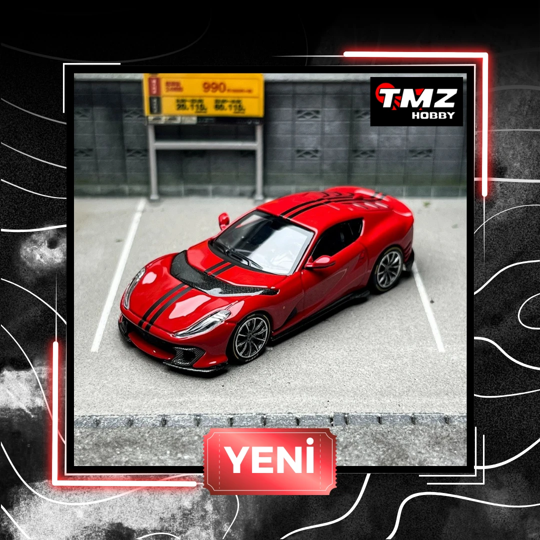 TOC FERRARİ Scale Ferrari 812 Competizione Red Diecast Car 