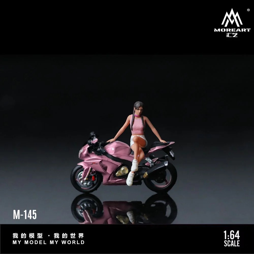 MoreArt 1:64 Suzuki Peach Pink Motorcycle Girl