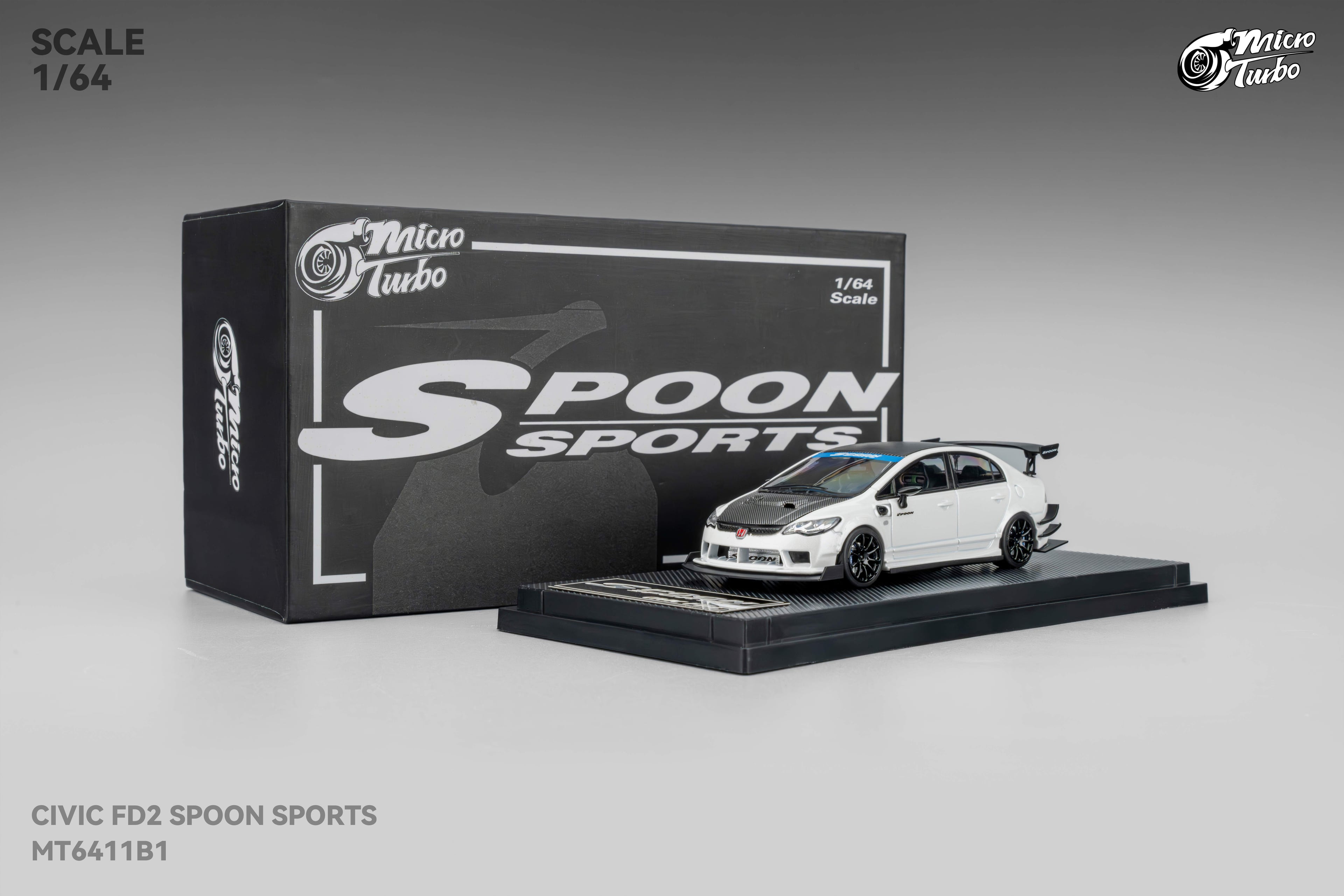 Micro Turbo FD2 Spoon MT6411B1 Metallic White