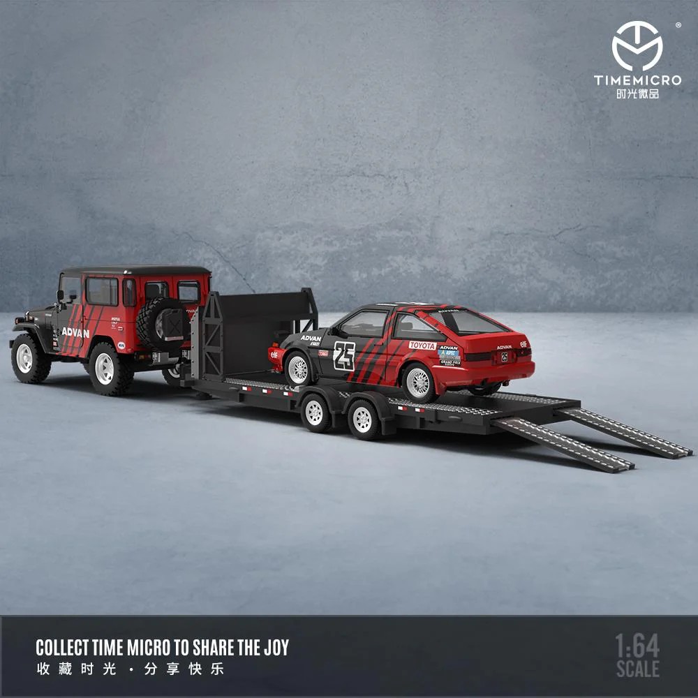 TimeMicro 1:64 FJ40 Toyota / AE86 / Çekici Set Advan