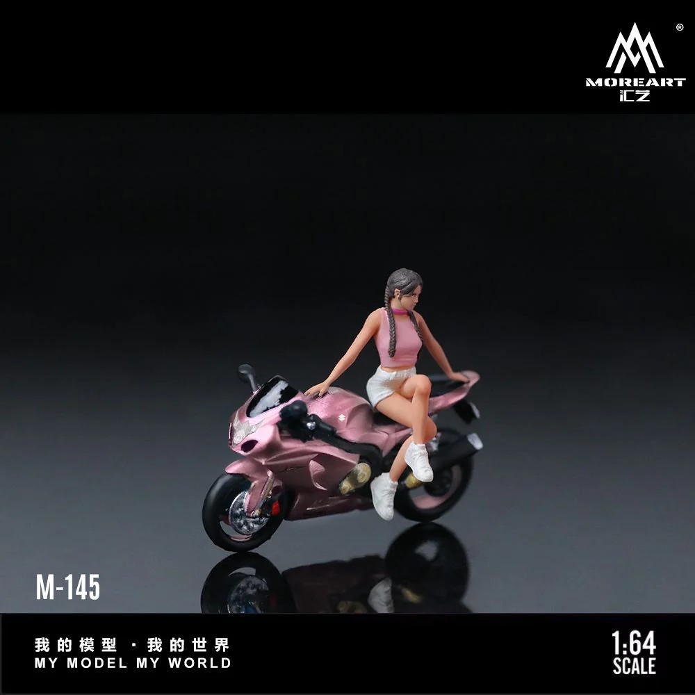 MoreArt 1:64 Suzuki Peach Pink Motorcycle Girl