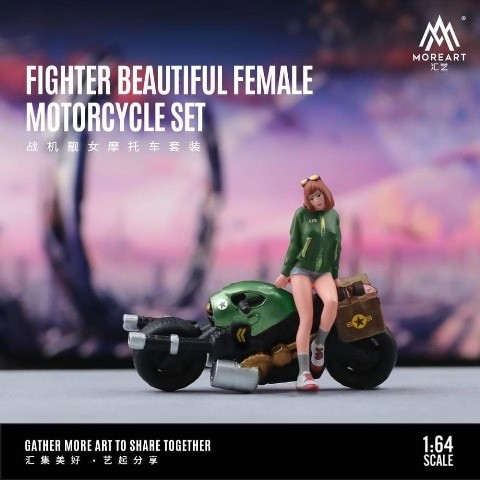 MOREART FIGHTER BEAUTIFUL FEMALE MOTORCYCLE SET