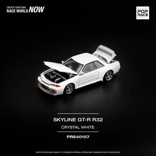 Pop Race 1:64 Nissan Skyline GT-R (R32) in Crystal White