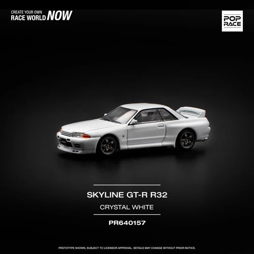 Pop Race 1:64 Nissan Skyline GT-R (R32) in Crystal White