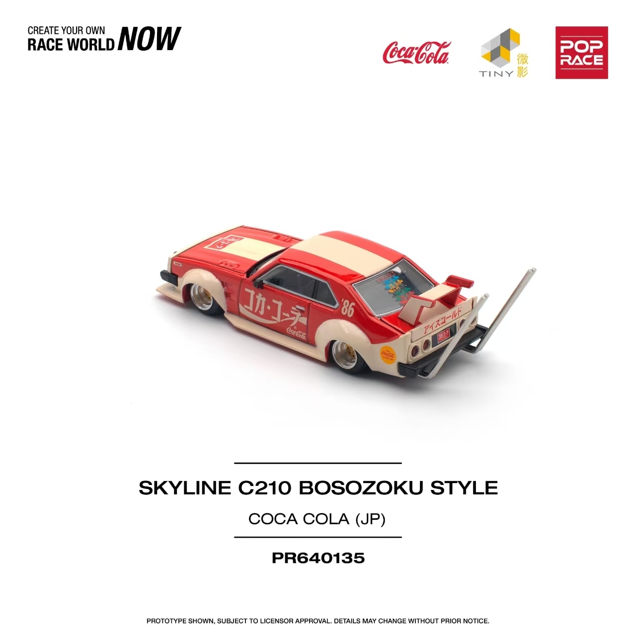 POP Race SKYLINE C210 KAIDO RACER (BOSOZOKU STYLE) A/PR640135 COCA COLA JP