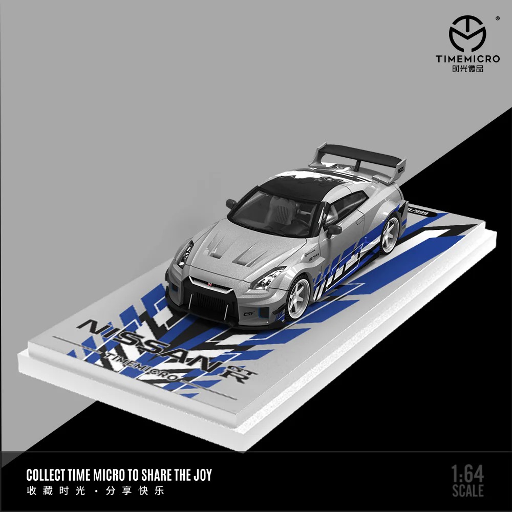 Time Micro 1:64 H300 Flatbed ÇEKİCİ & Nissan GT-R R35 Silver Blue Livery Series