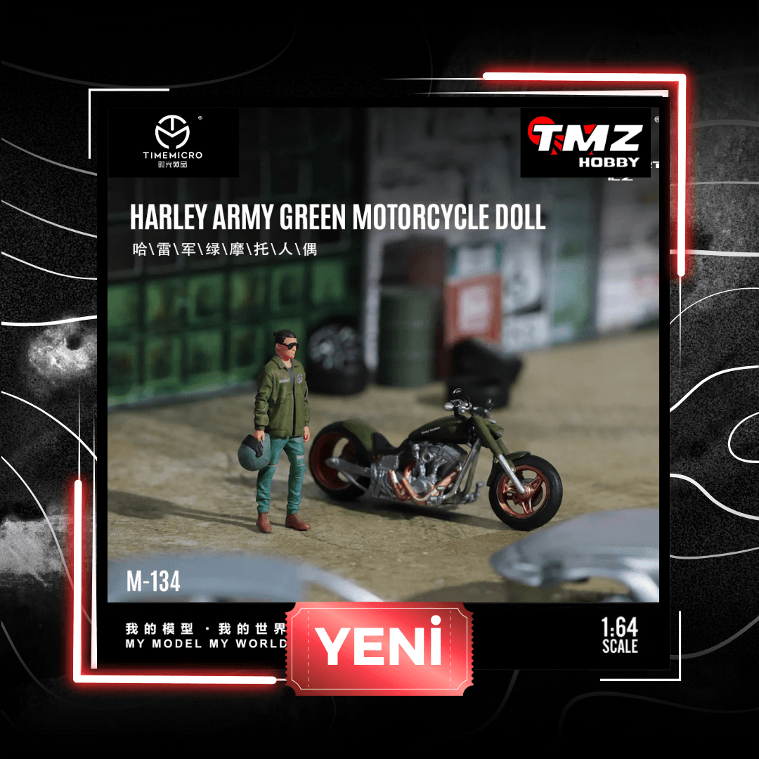 MOREART HARLEY ARMY GREEN MOTORCYCLE DOLL