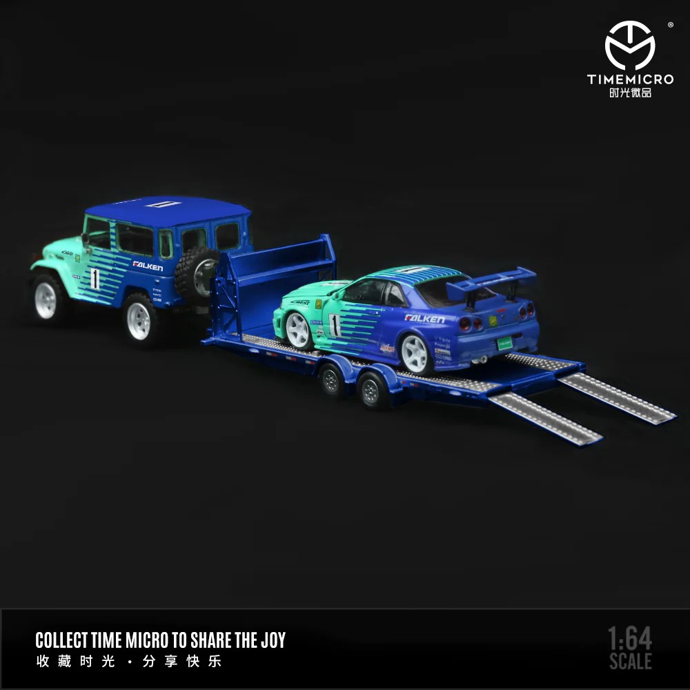 TimeMicro 1:64 Falken Nissan GTR34 and Toyota FJ40 Çekici