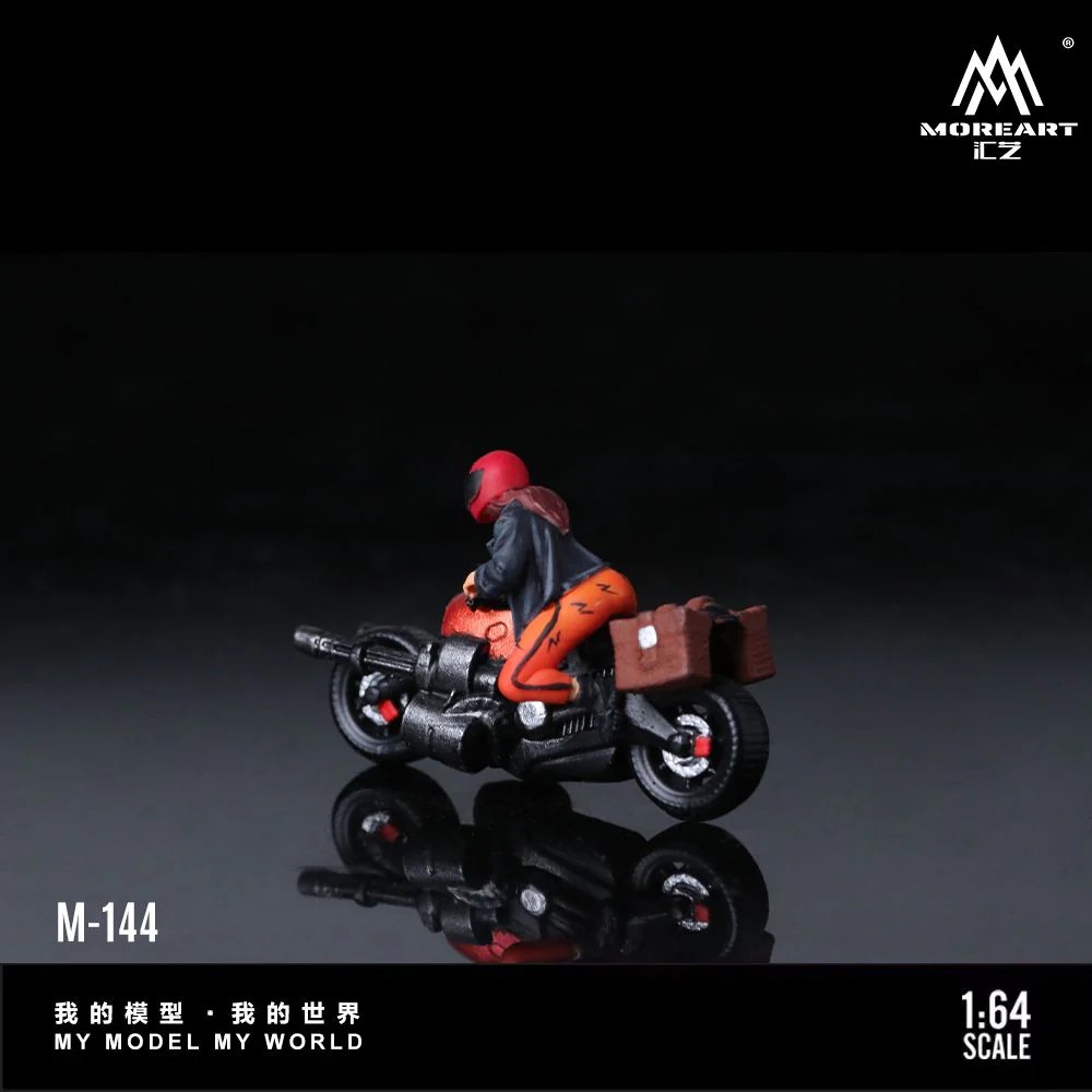 MoreArt 1:64 Bright Orange Machine Gun Motorcycle Pretty Woman