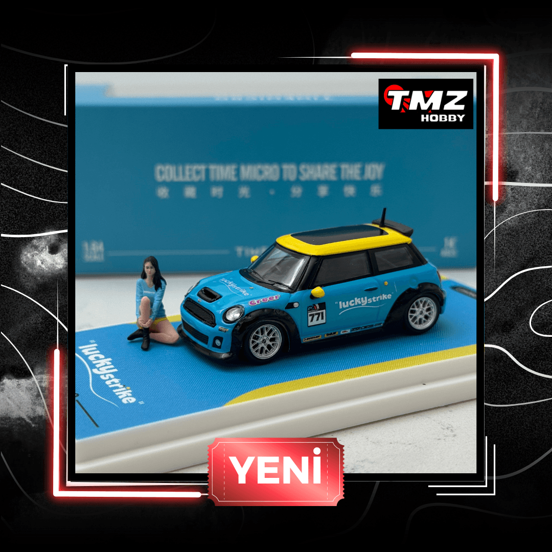 TIME MICRO 1:64 BMW MINI COOPER Internet Celebrity - A2/TM643629-1 Yellow Blue Figurine ver.