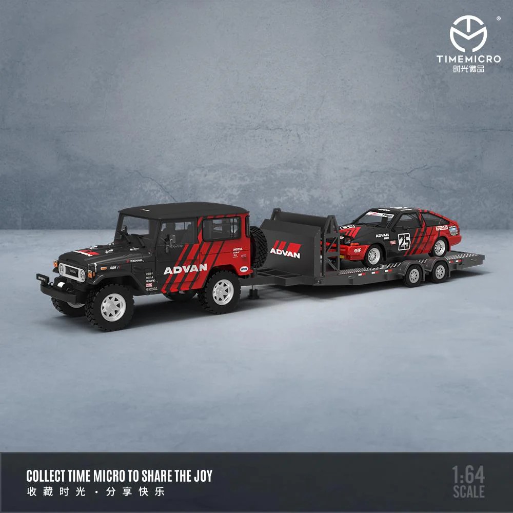 TimeMicro 1:64 FJ40 Toyota / AE86 / Çekici Set Advan