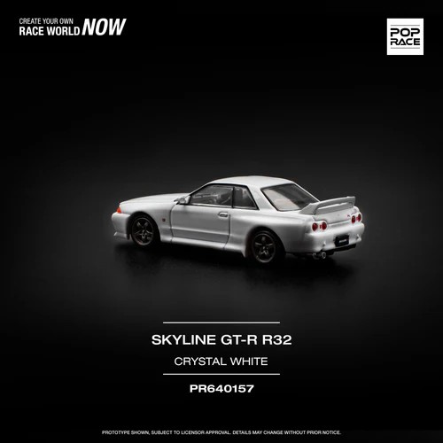 Pop Race 1:64 Nissan Skyline GT-R (R32) in Crystal White