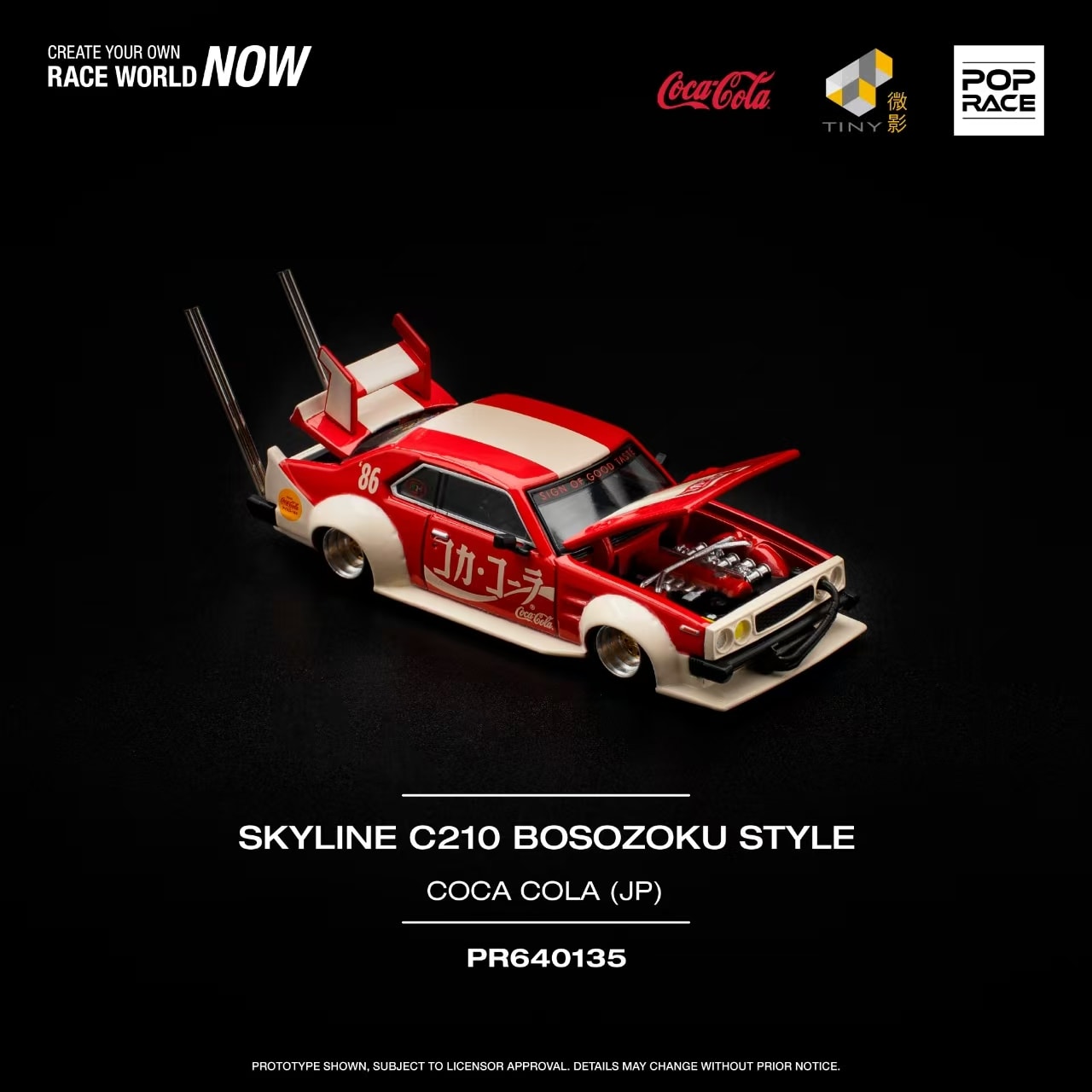 POP Race SKYLINE C210 KAIDO RACER (BOSOZOKU STYLE) A/PR640135 COCA COLA JP